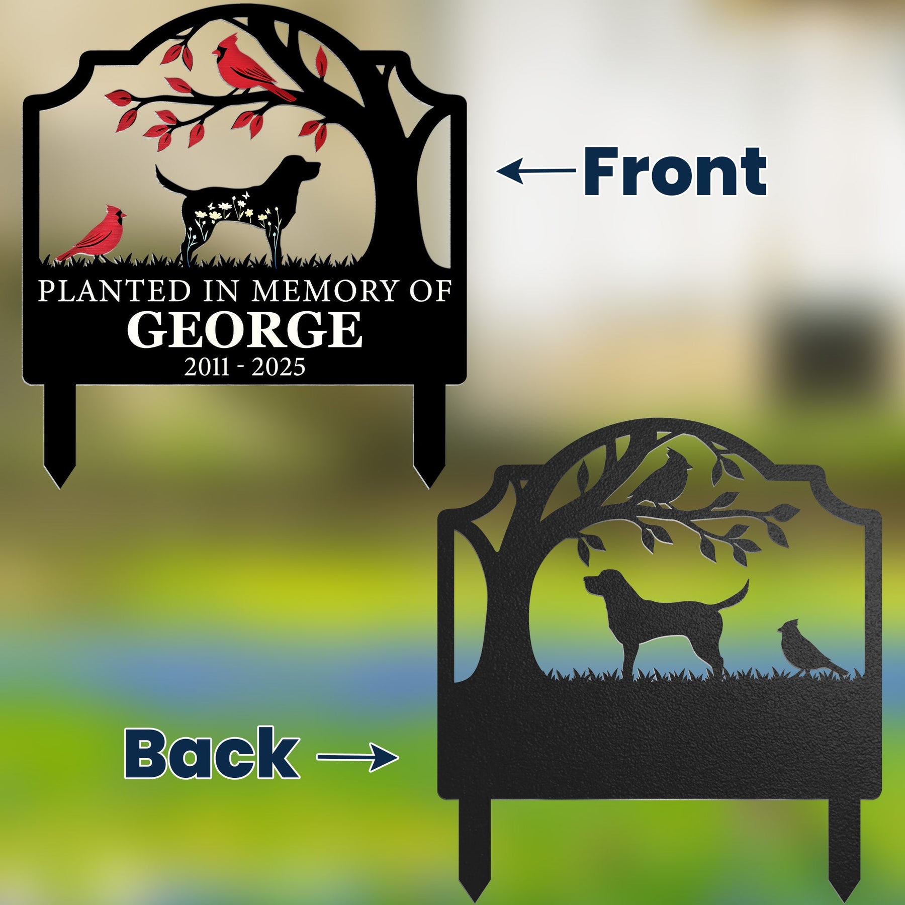 Planted In Loving Memory Of Sympathy Pet Gift - Personalized Metal Garden Stake