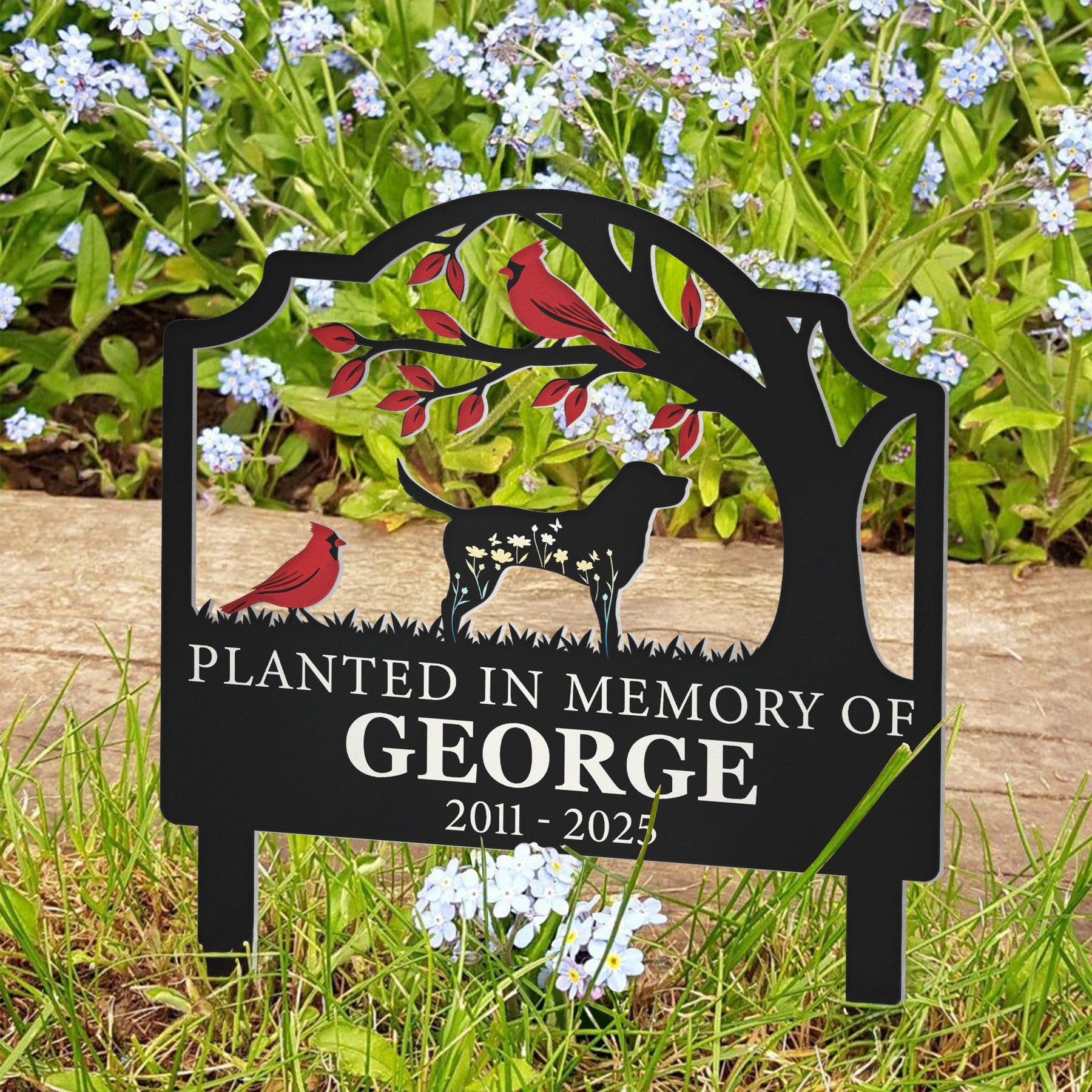 Planted In Loving Memory Of Sympathy Pet Gift - Personalized Metal Garden Stake