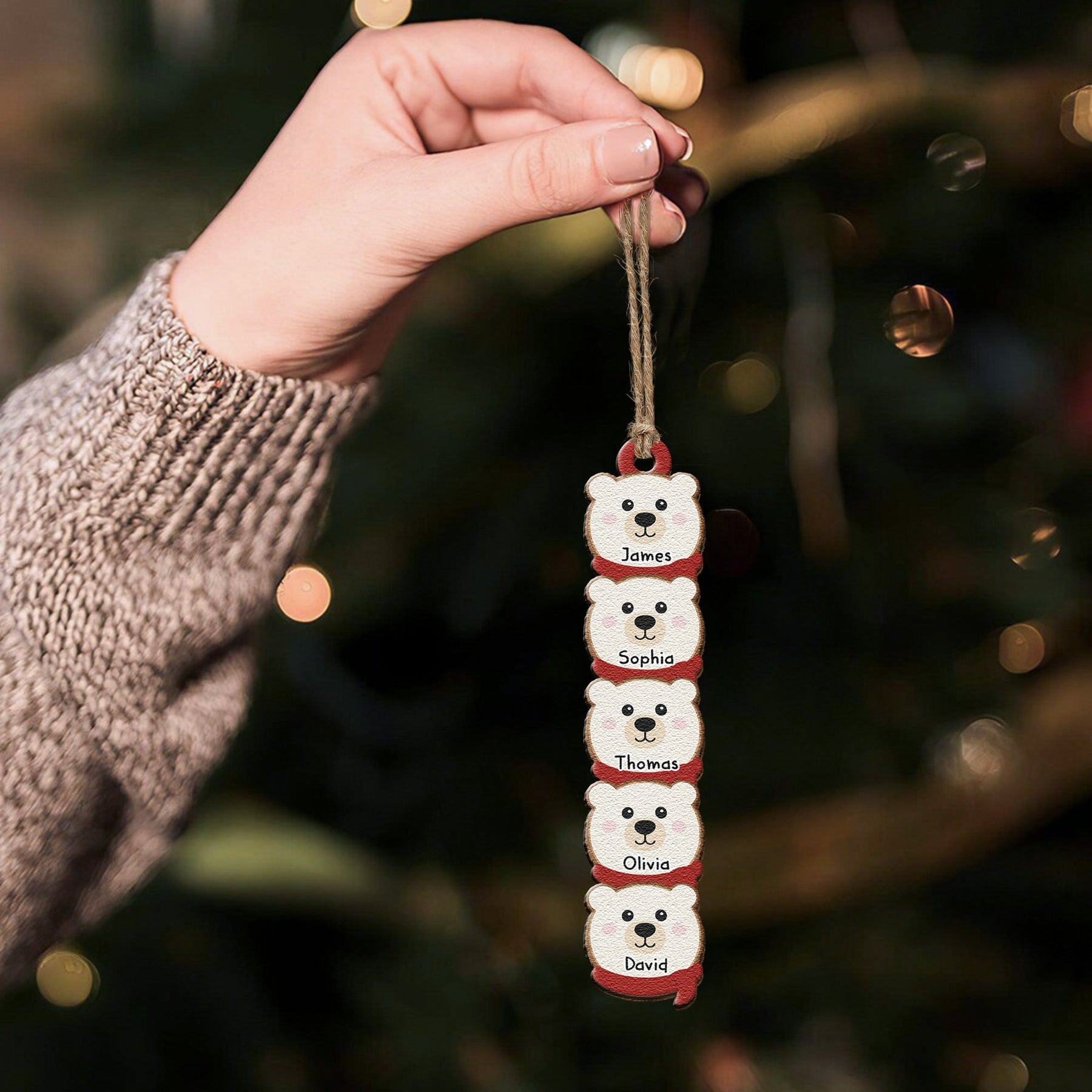 Polar Bear Family Personalized Christmas Gift - Personalized Family Ornament