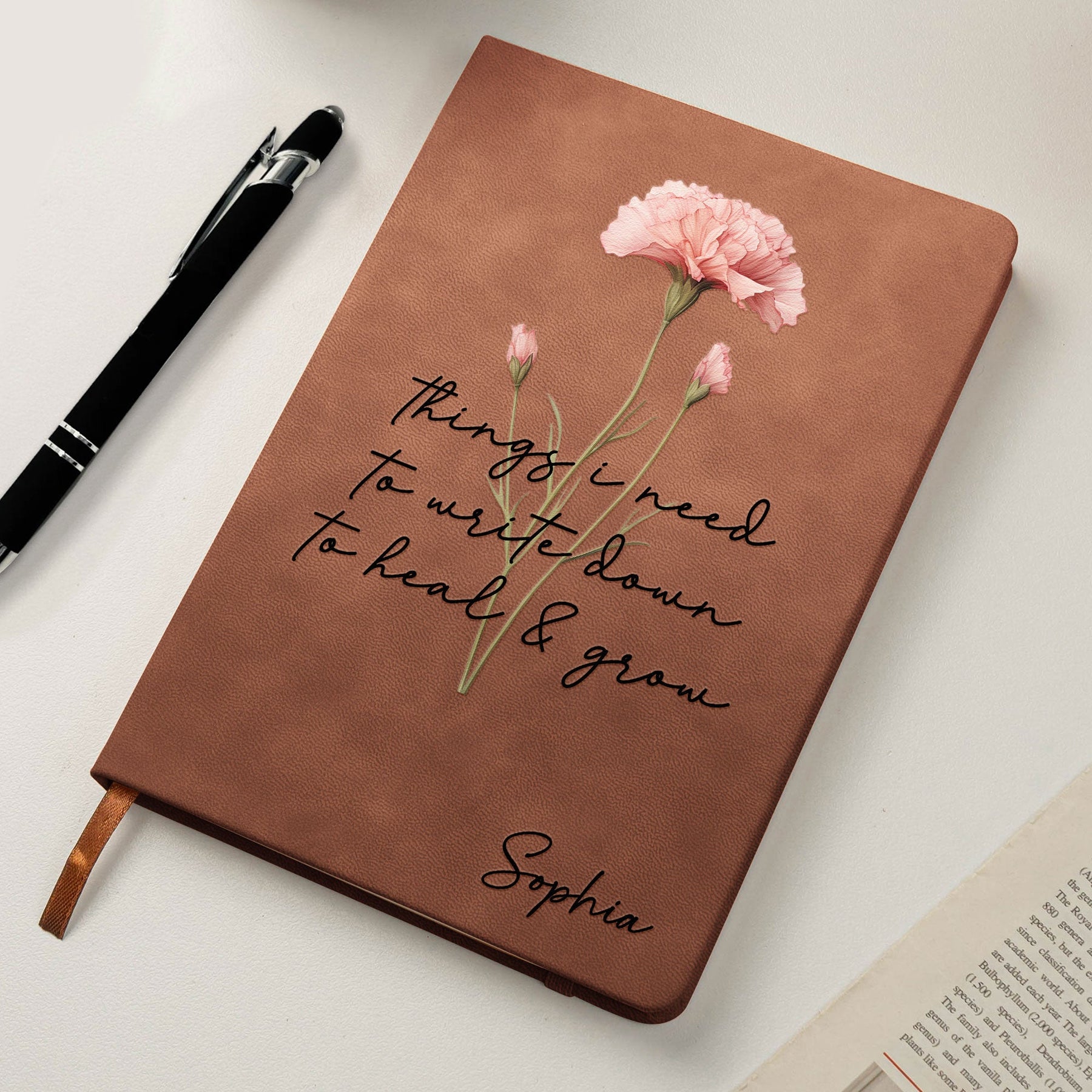 Positive Affirmations Notebook, Self-Love Journal, Silly Mental Health Gifts For Her - Personalized Leather Journal