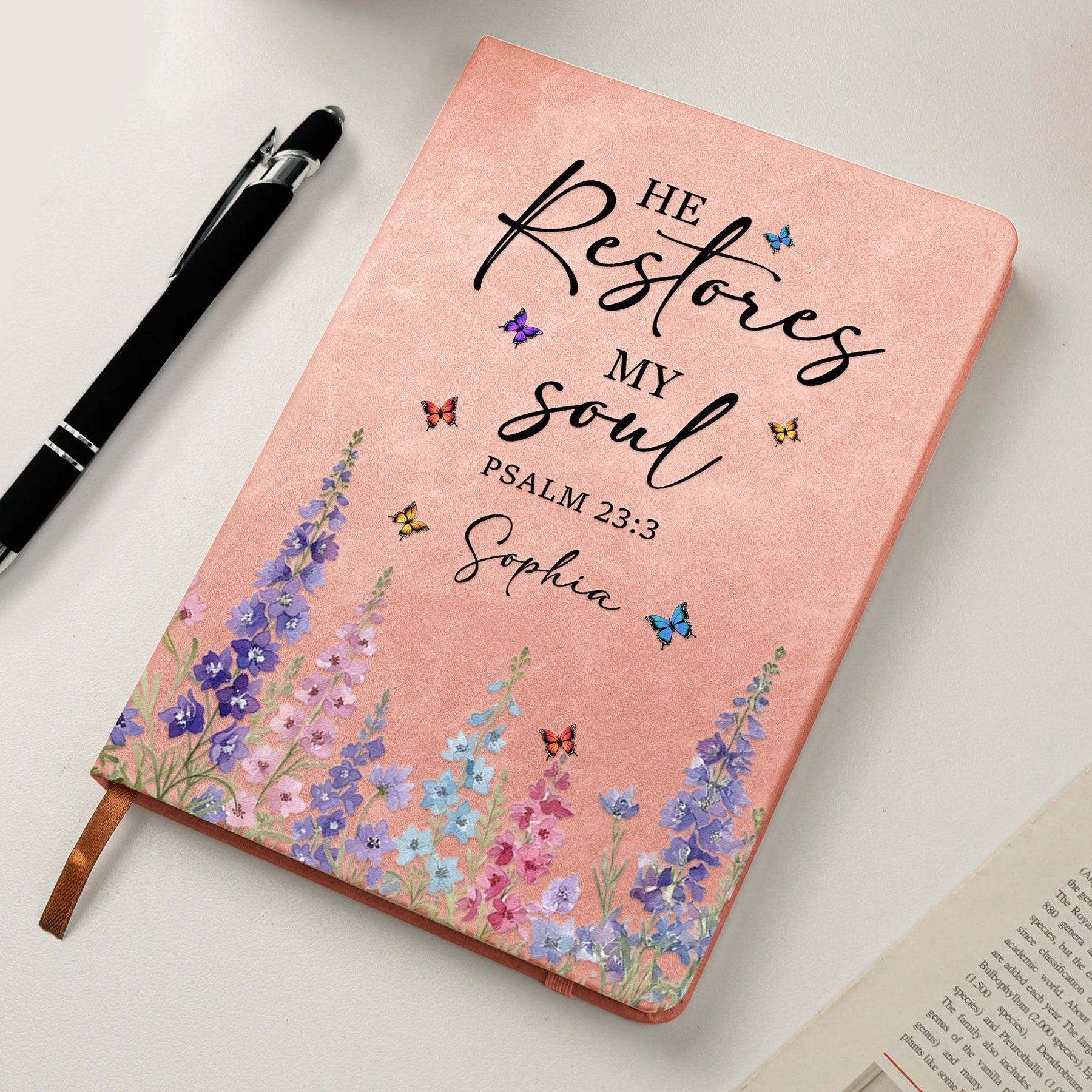 Prayer Journal Christian Gifts For Women, Wife, Daughter, Her - Custom Birth Flower - Personalized Leather Journal