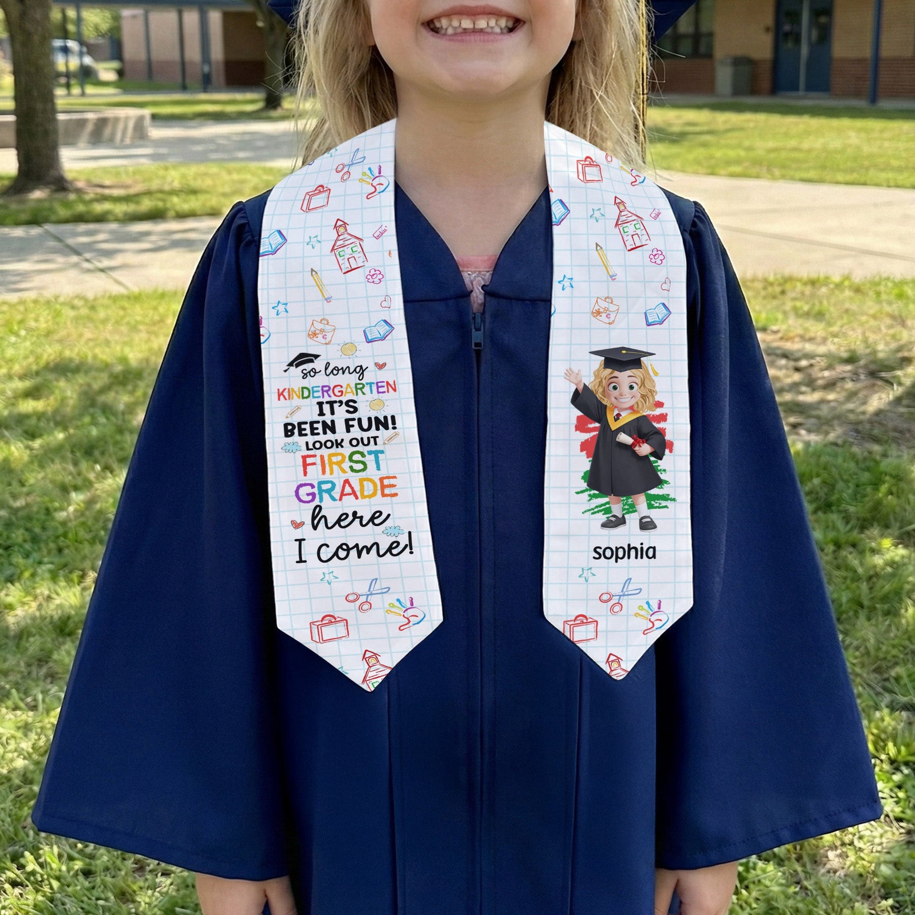 Pre K Kindergarten Graduation - Personalized Graduation Stole