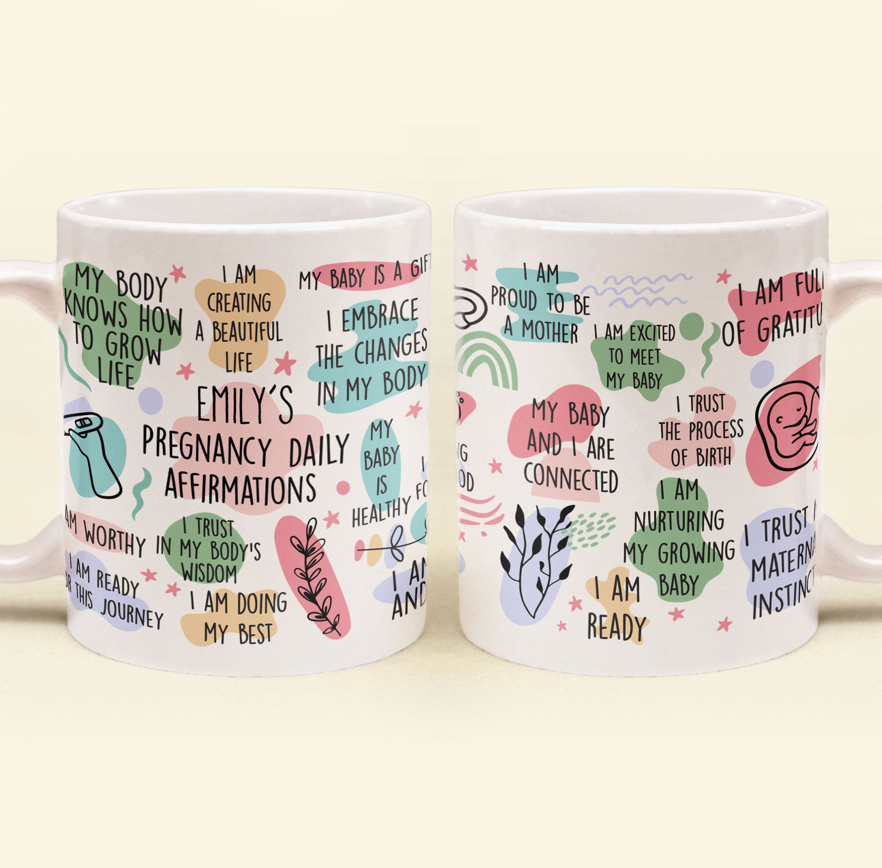 Pregnancy Daily Affirmations Gift For New Mom - Personalized Mug