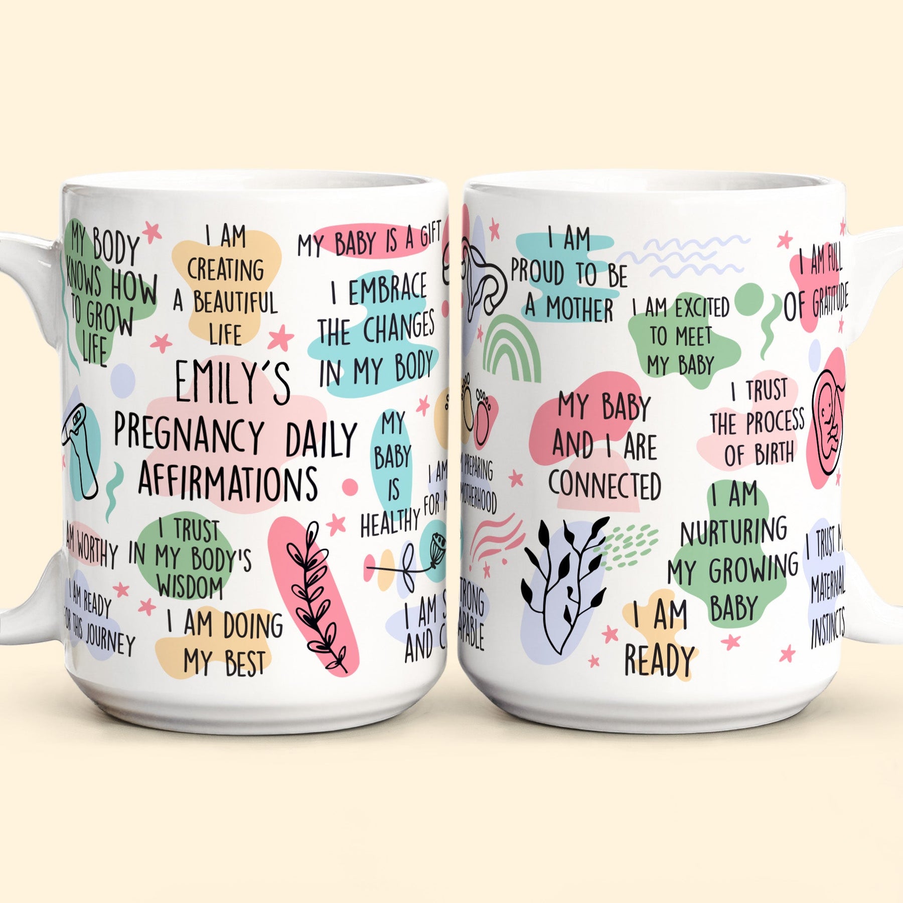 Pregnancy Daily Affirmations Gift For New Mom - Personalized Mug