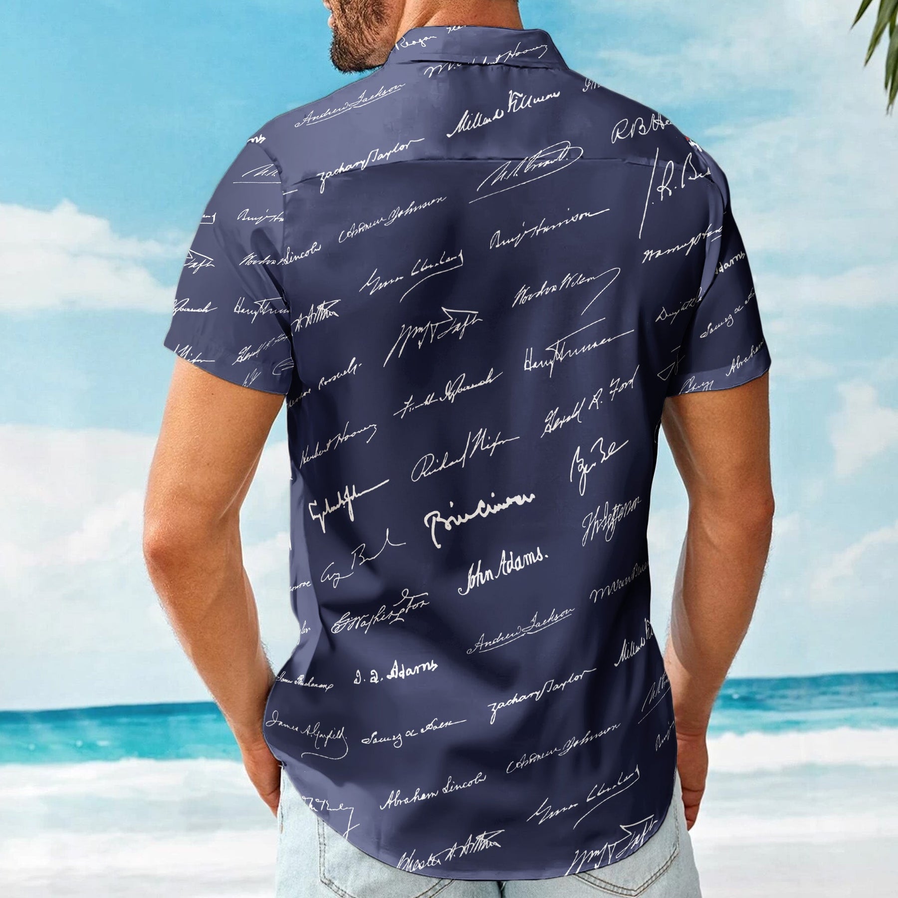 Presidential Signature Pattern - Personalized Hawaiian Shirt