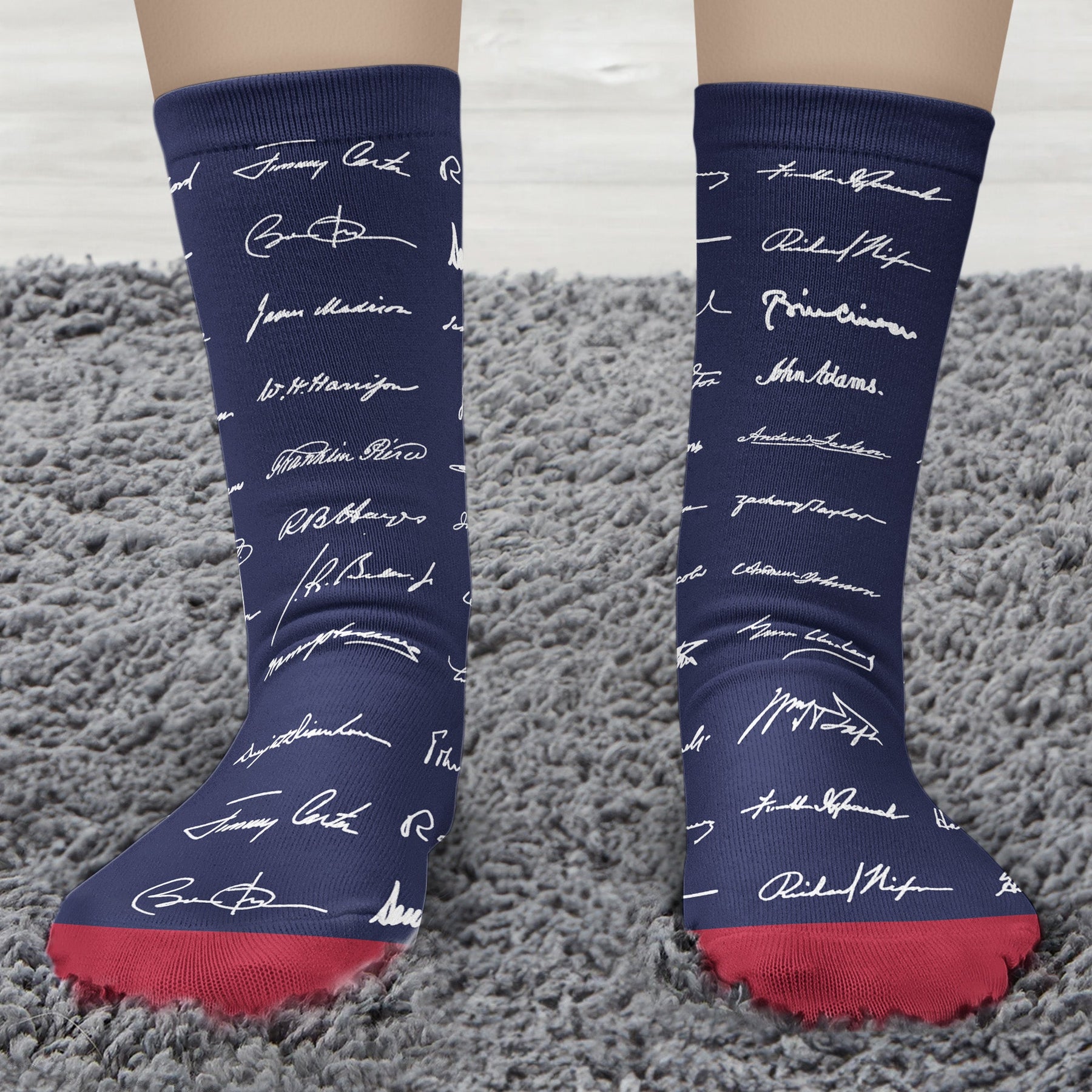 Presidential Signature Pattern - Personalized Socks