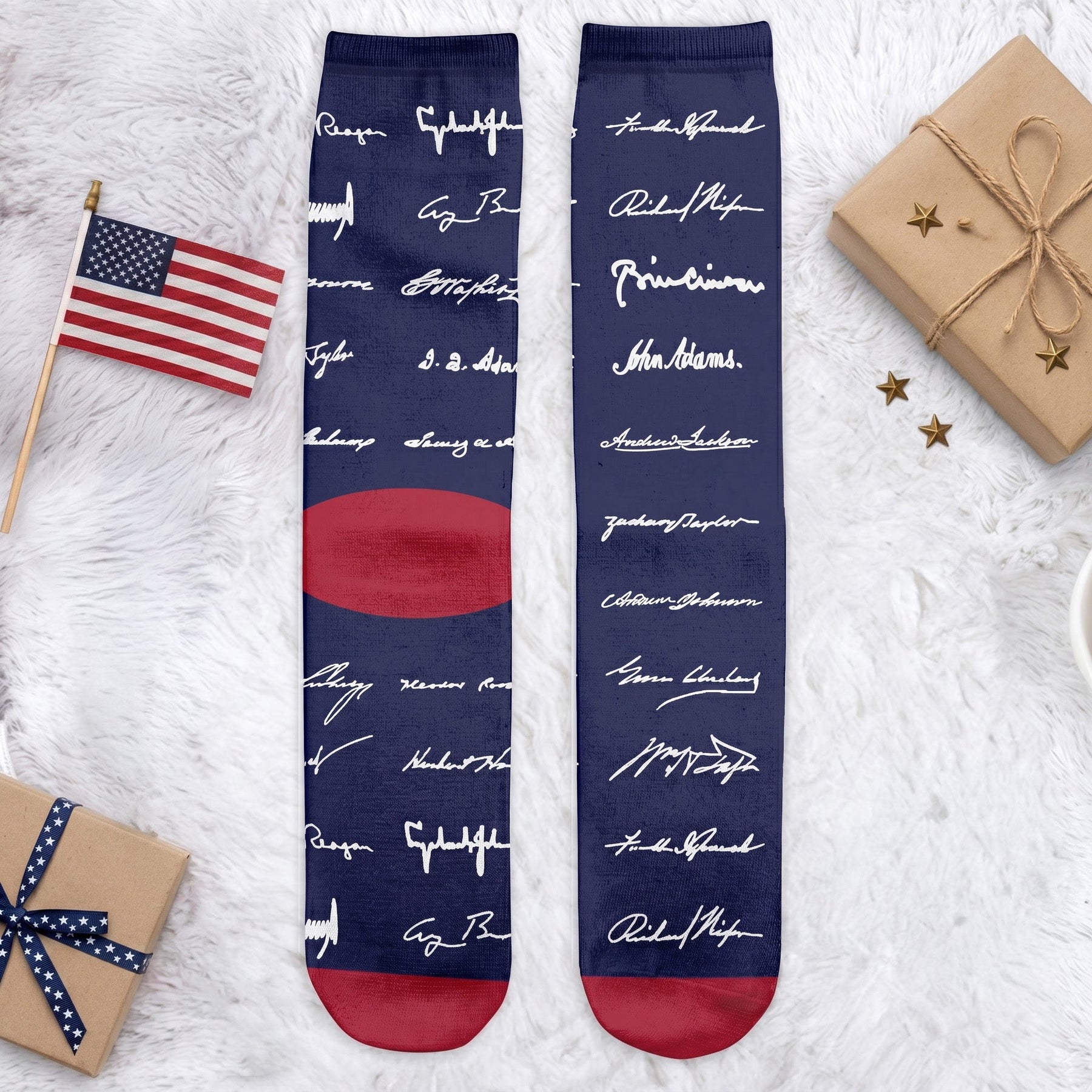 Presidential Signature Pattern - Personalized Socks