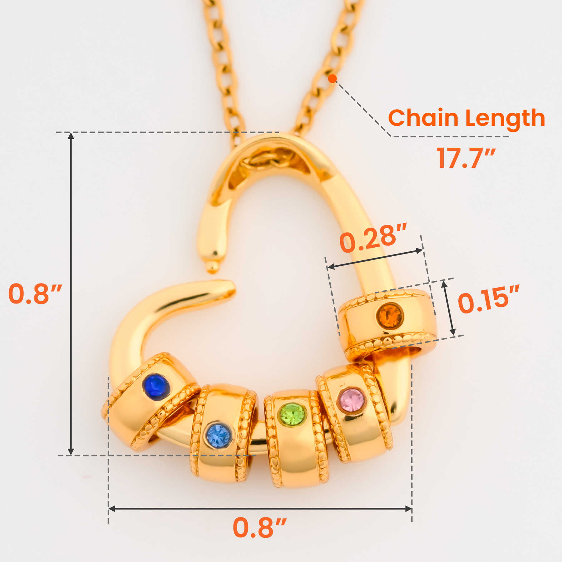 The Love Between A Mother & Sons- Personalized Birthstone Name Necklace With Heart Pendant