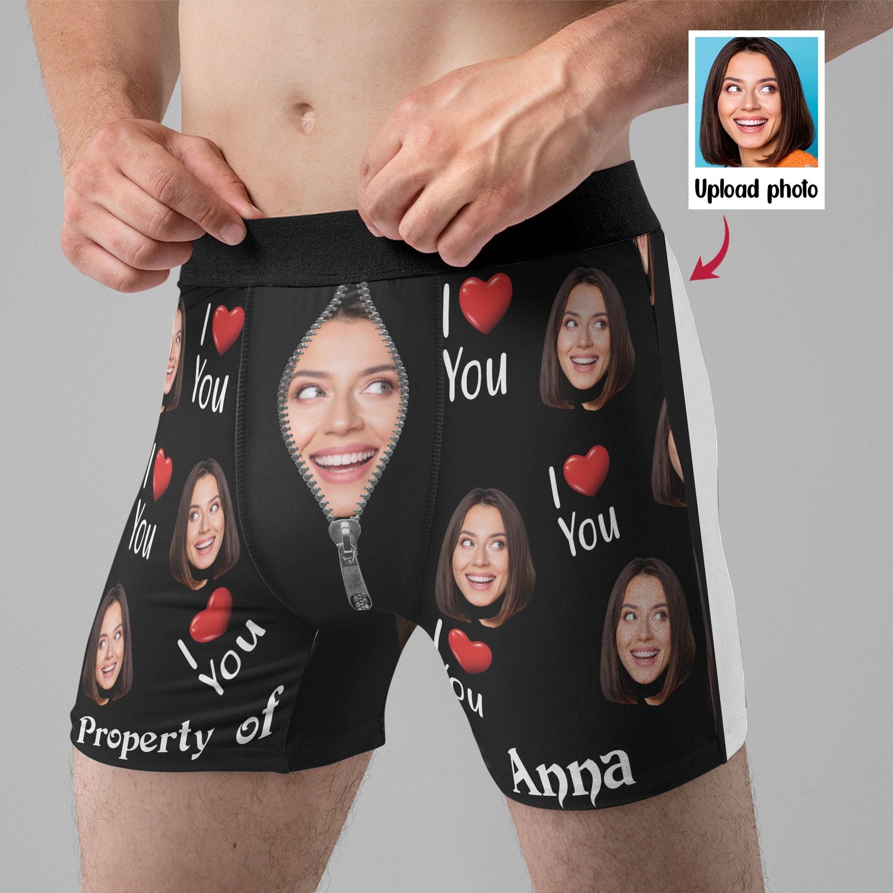 Property Of Girlfriends - Personalized Photo Men's Boxer Briefs - Birthday Gifts For Men, Him, Him, Boyfriend - Gift For Husband