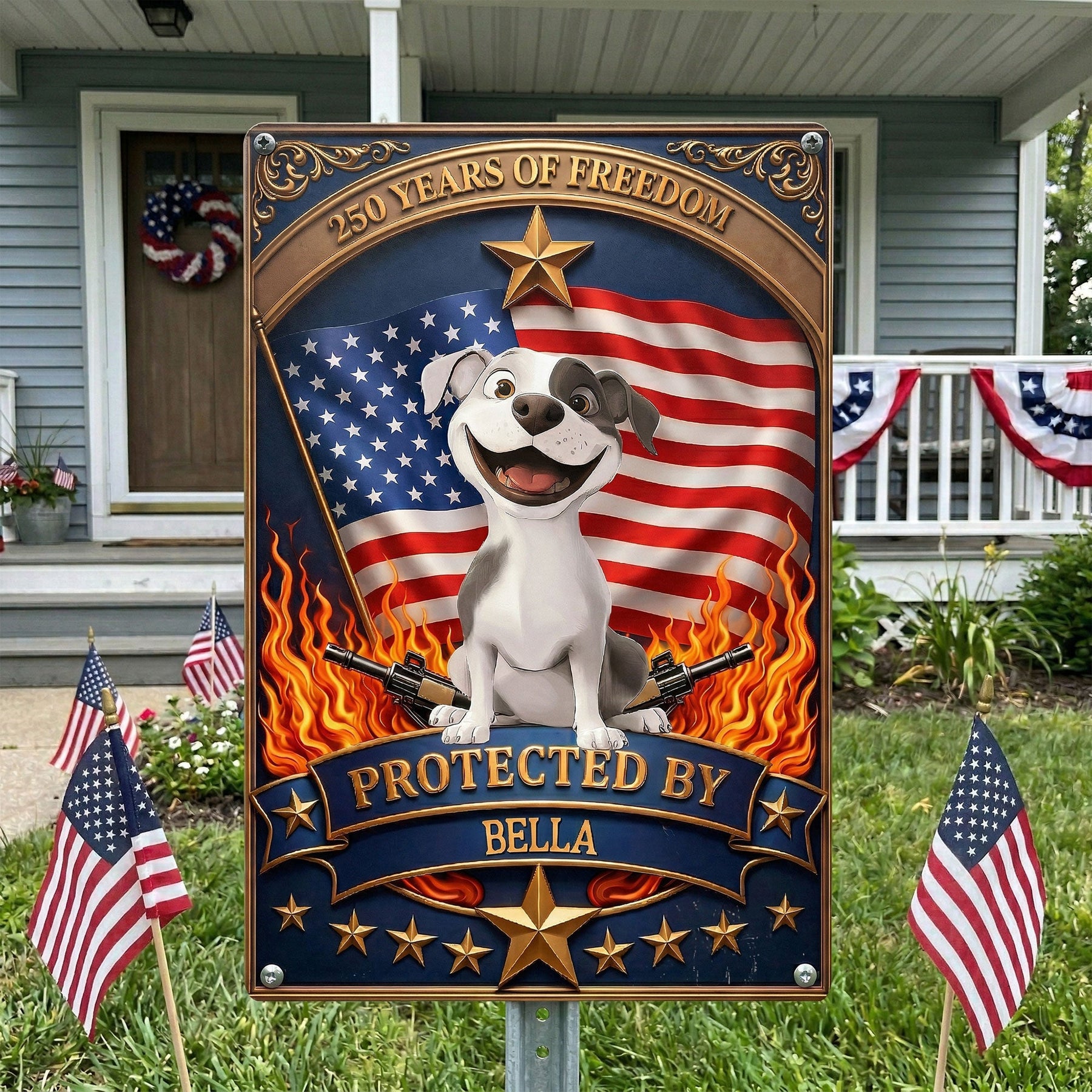 Protected By - Personalized Metal Sign