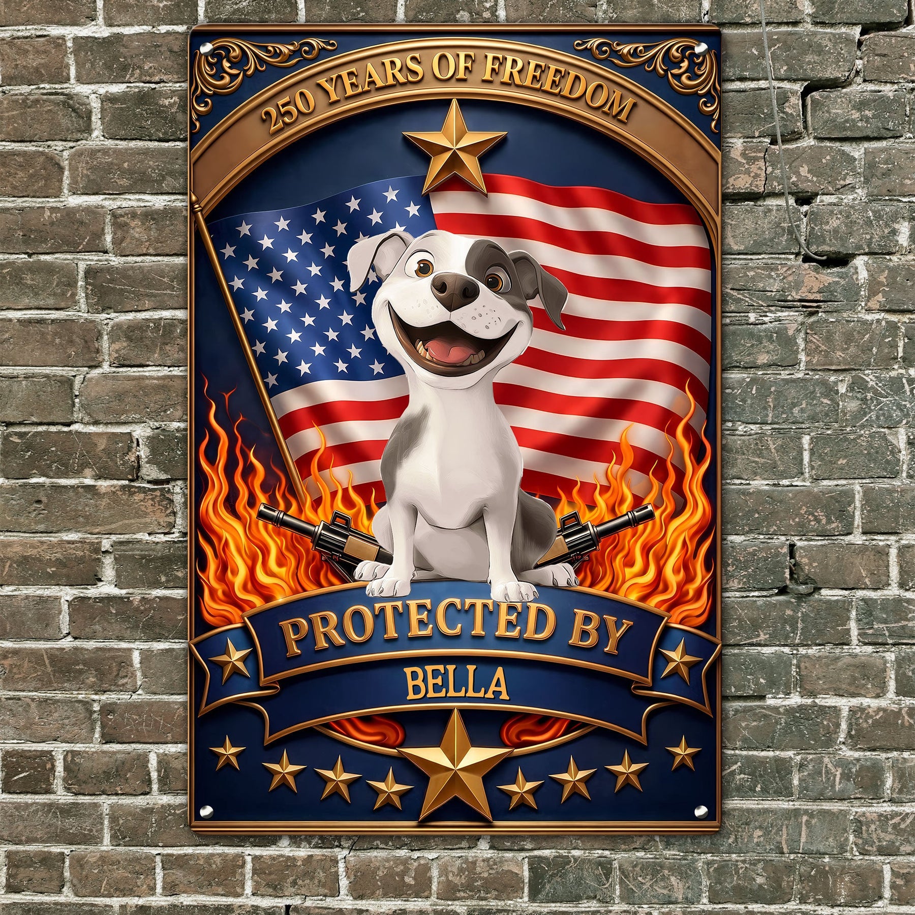 Protected By - Personalized Metal Sign