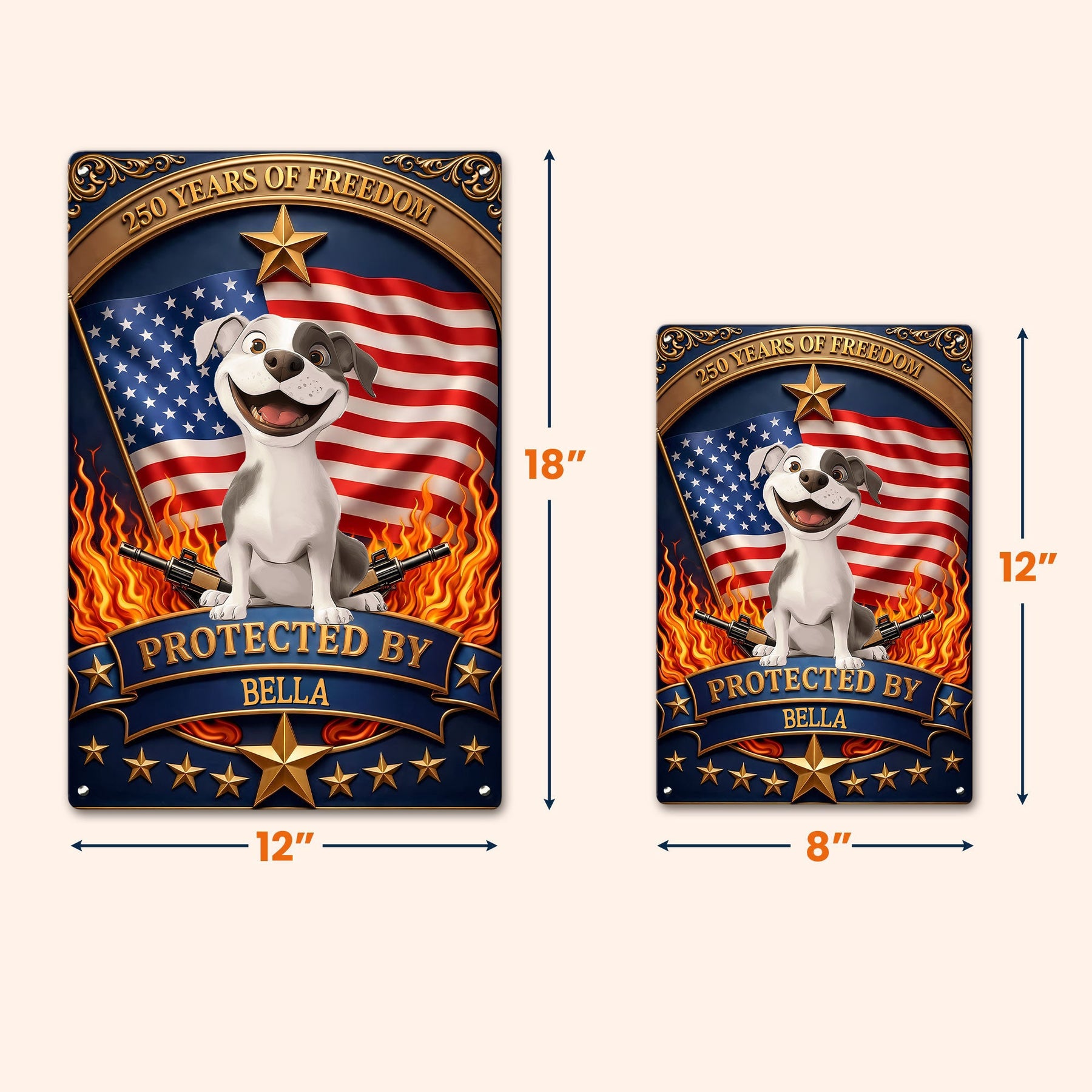 Protected By - Personalized Metal Sign