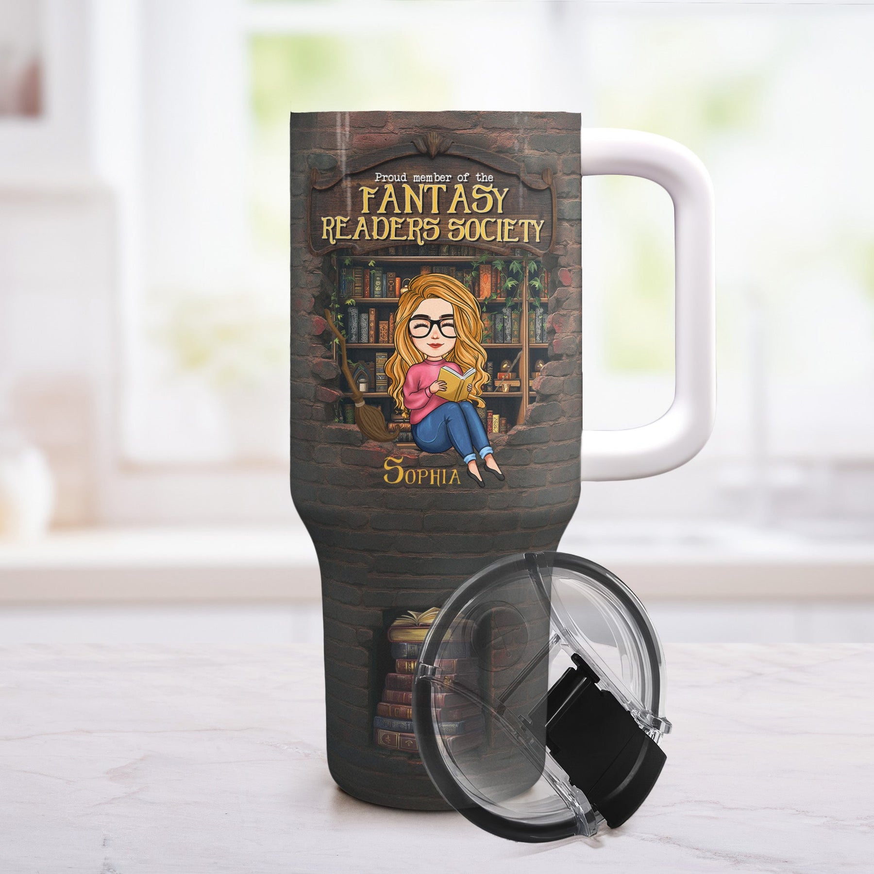 Proud Member Of The Fantasy Readers Society - Personalized 40oz Tumbler With Straw