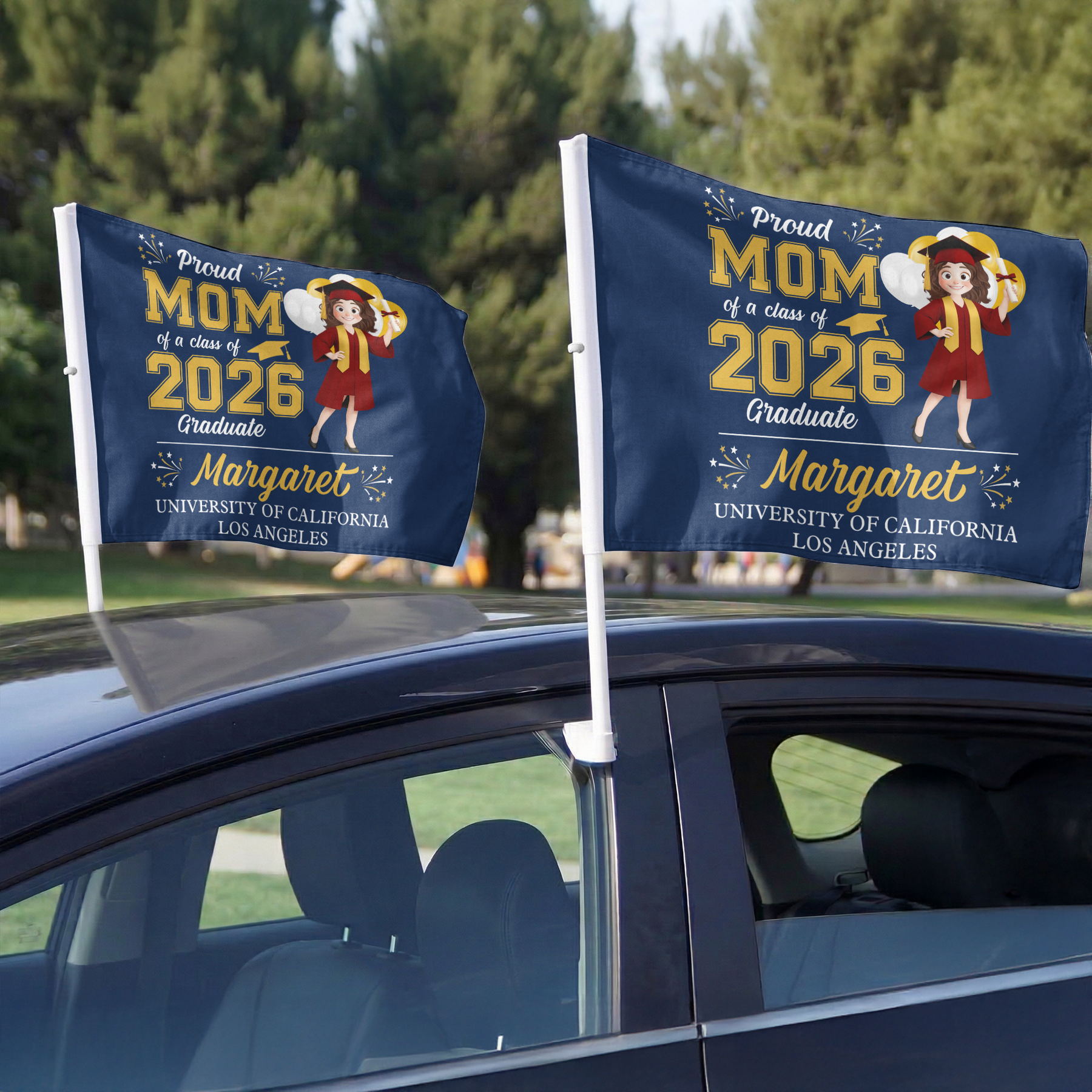 Proud Graduation - Personalized Car Flag