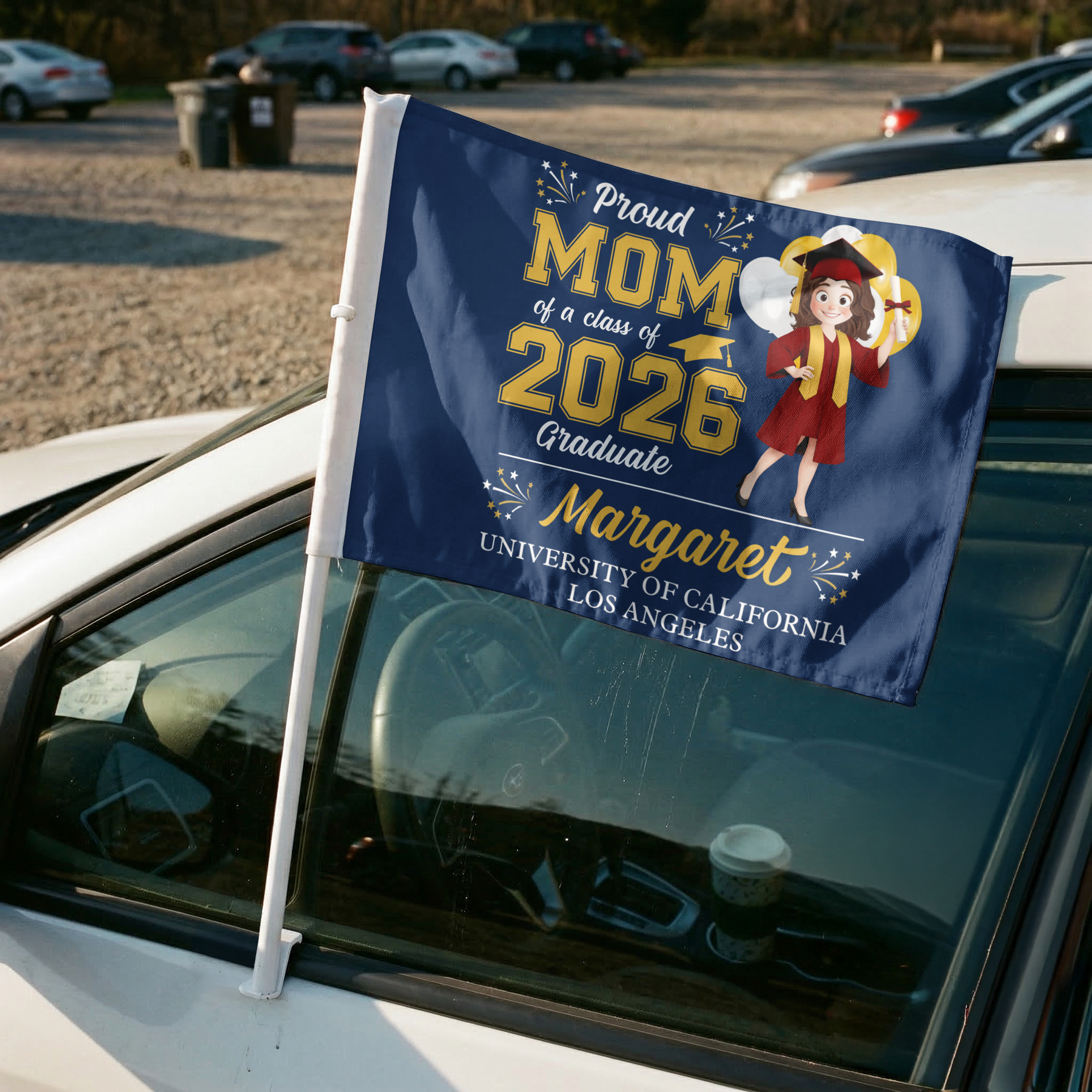 Proud Graduation - Personalized Car Flag