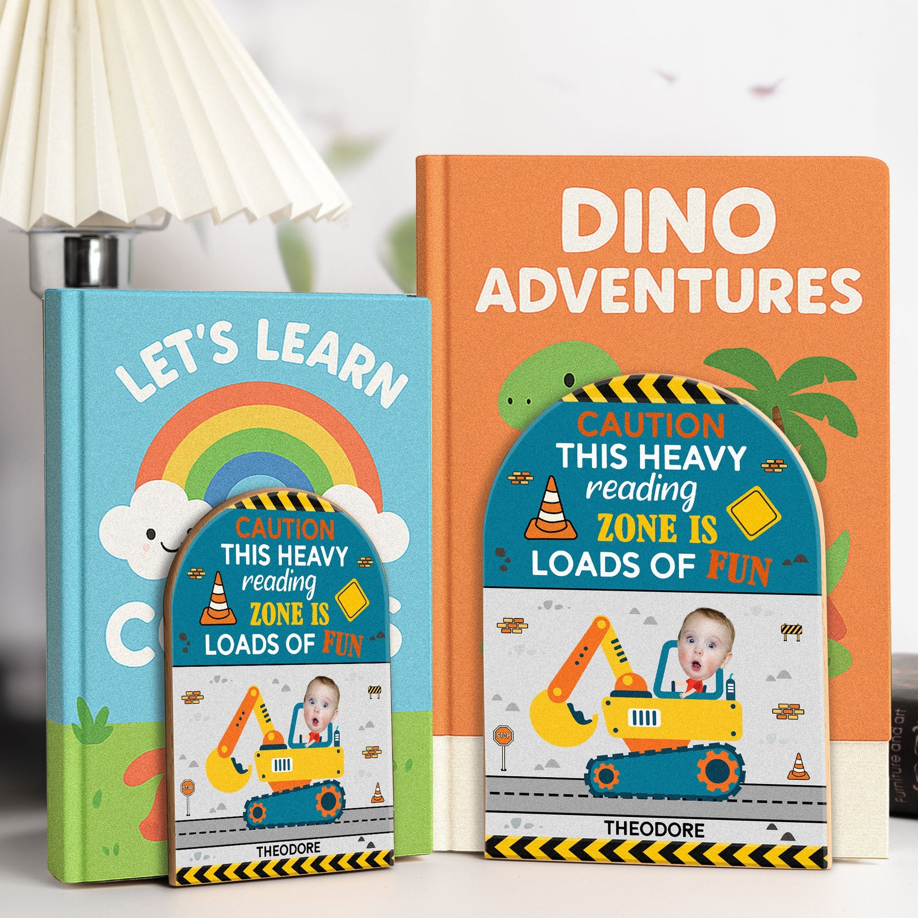 Reading Zone Is Loads Of Fun - Custom Photo Wood Book Ends