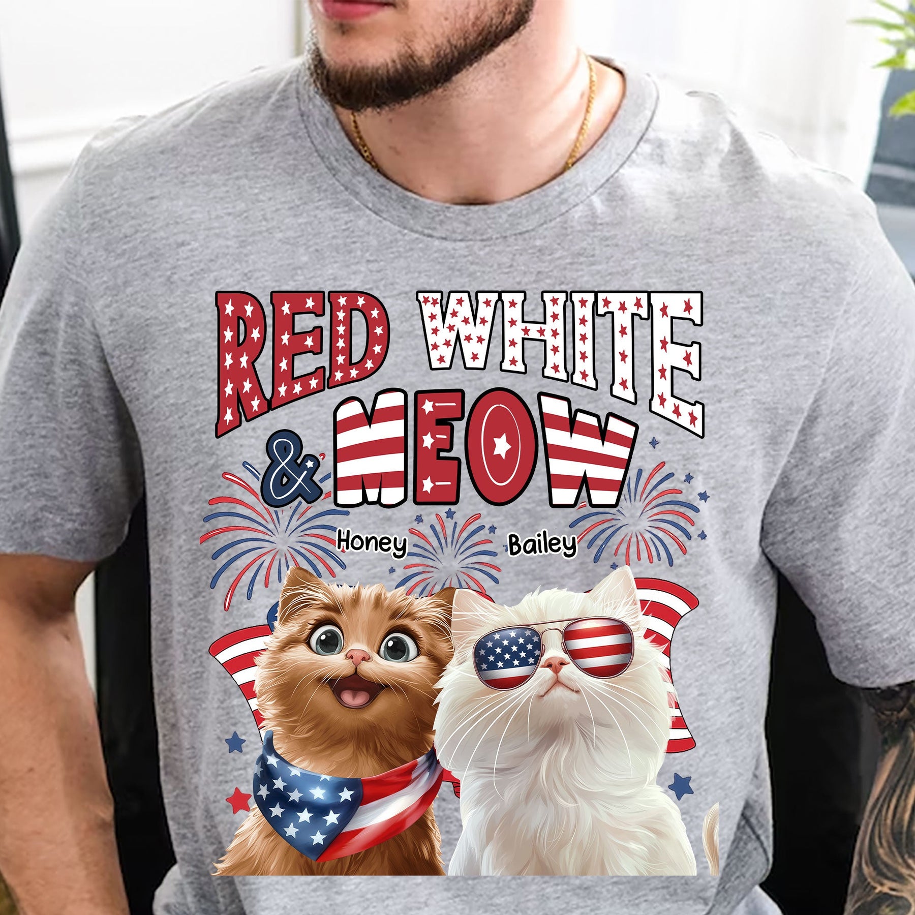 Red White Meow - Personalized Shirt