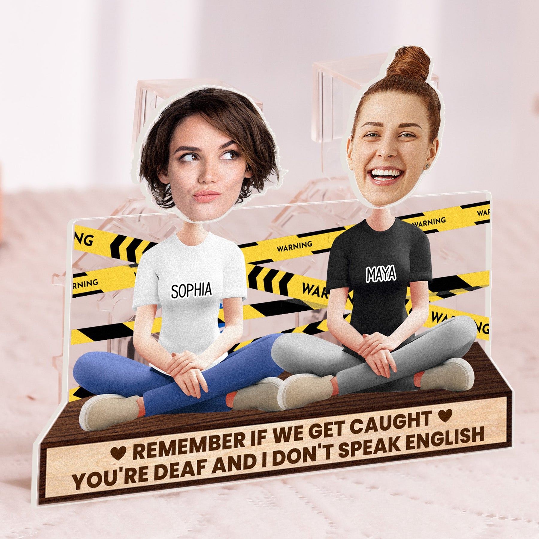 Remember If We Get Caught - Personalized Photo Shaking Head Acrylic Standee