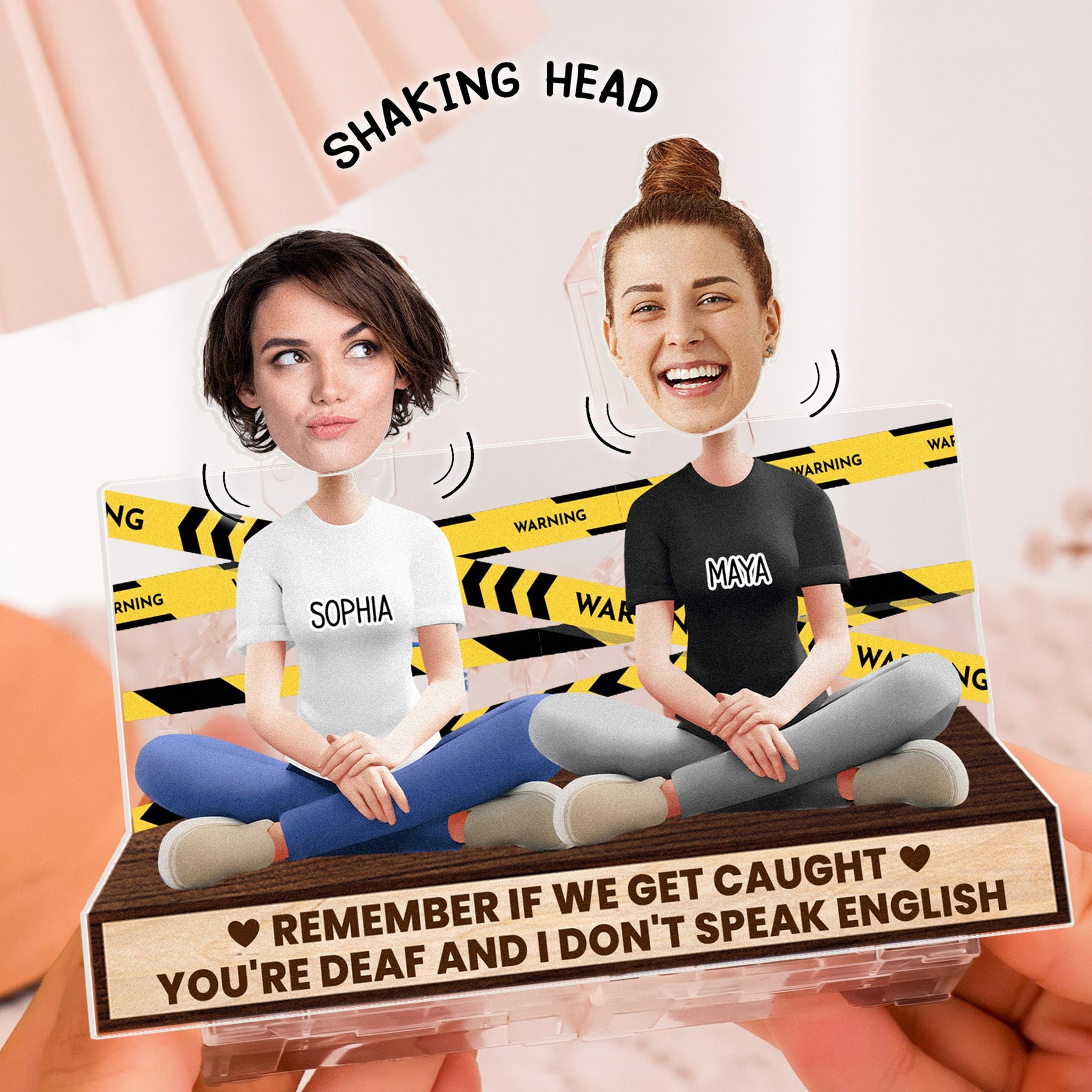 Remember If We Get Caught - Personalized Photo Shaking Head Acrylic Standee