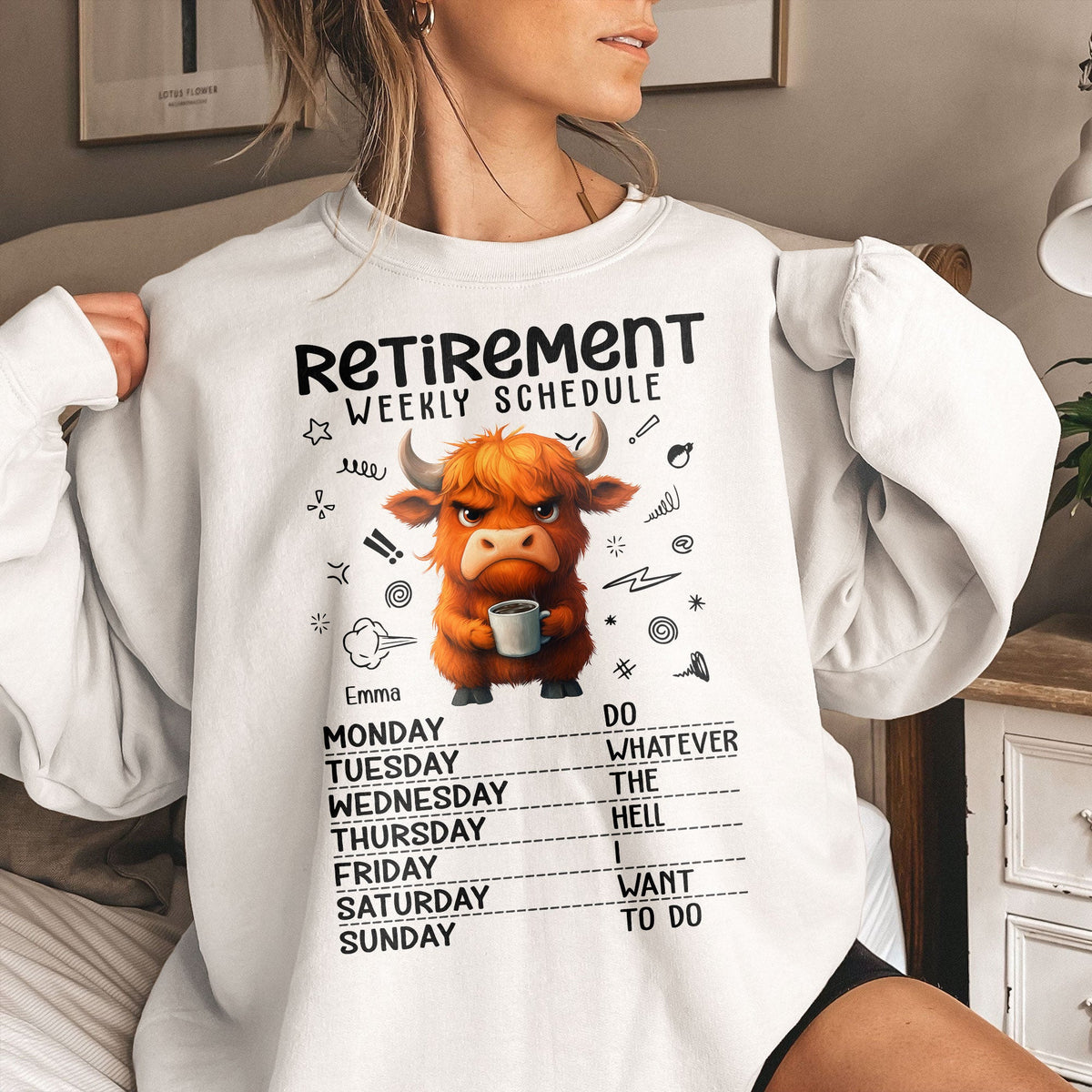 Retirement Weekly Schedule Funny Shirt - Personalized Shirt
