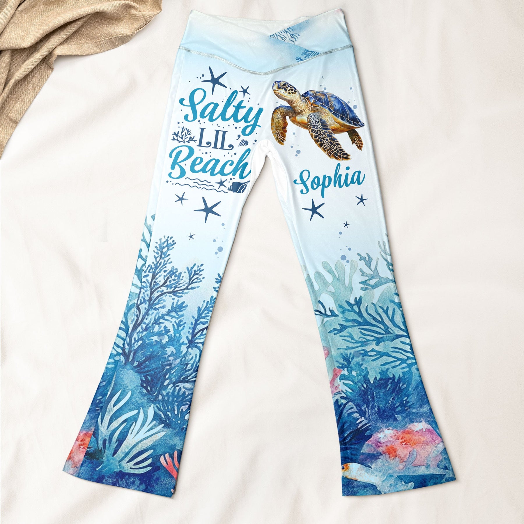 Salty Lil' Beach - Personalized Flare Leggings