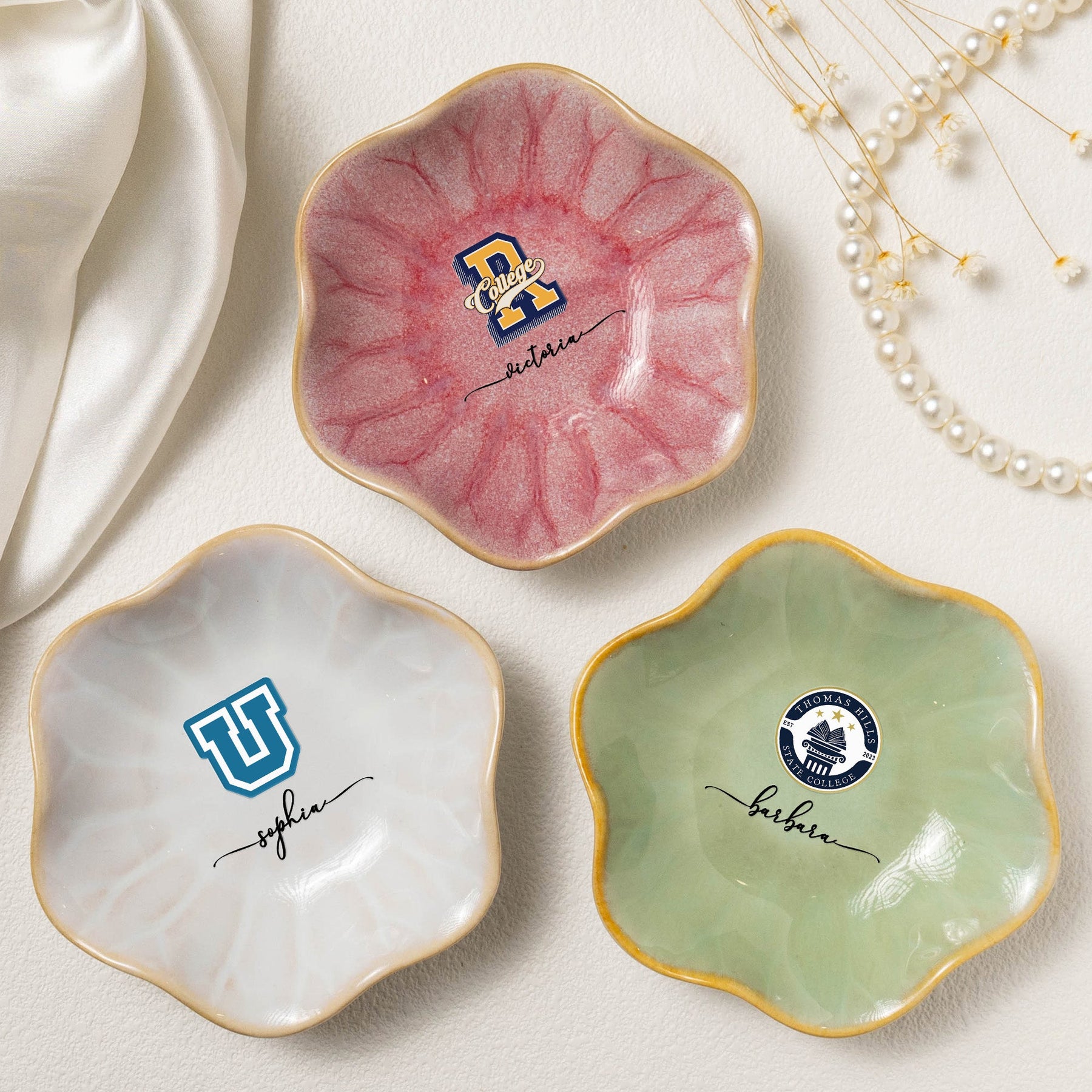 School Logo, High School Logo, Club Logo Graduation Photo - Personalized Jewelry Dish
