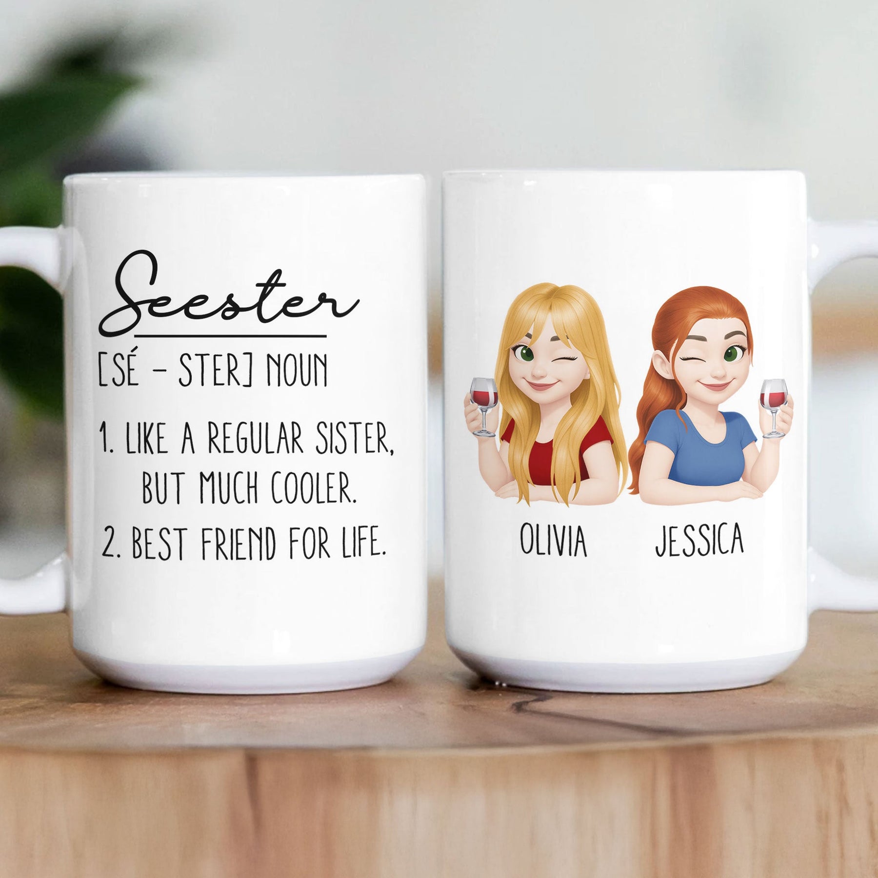 Seester Gift For Sister Definition Cute Cartoon - Personalized Mug