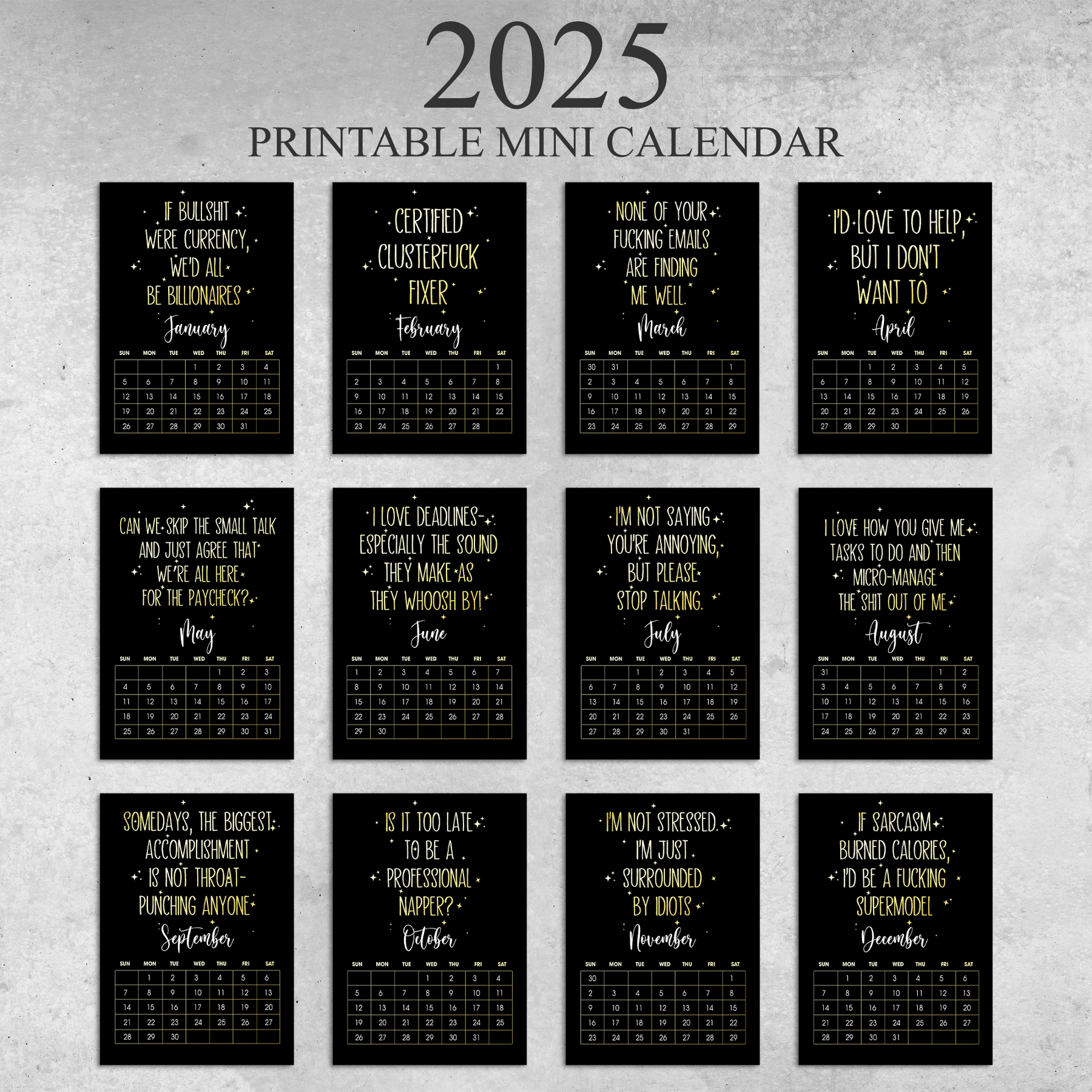 Sh*t I Want To Say At Work But Can't - Personalized Easel Calendar