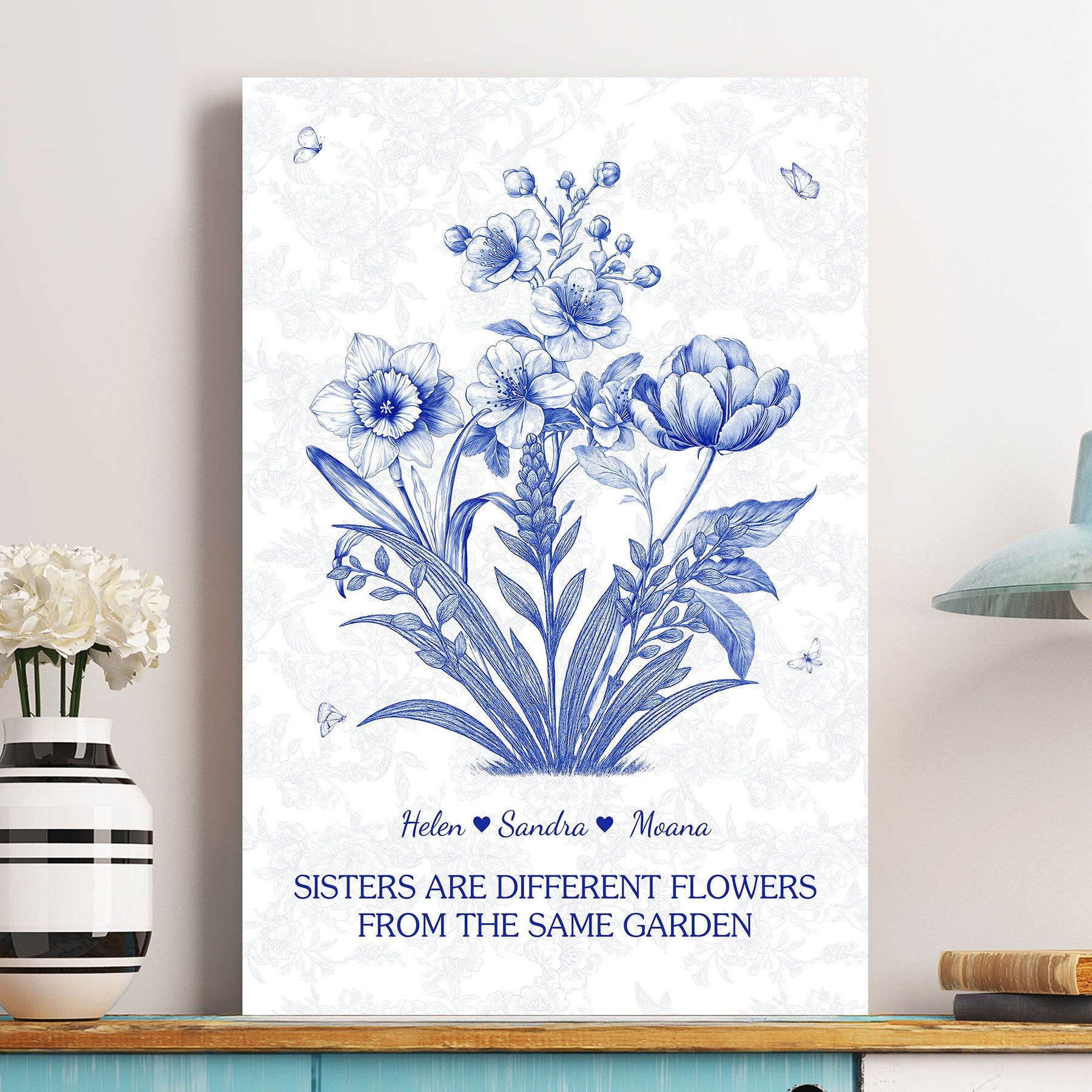 Sister Are Different Flowers From Same Garden - Personalized Poster