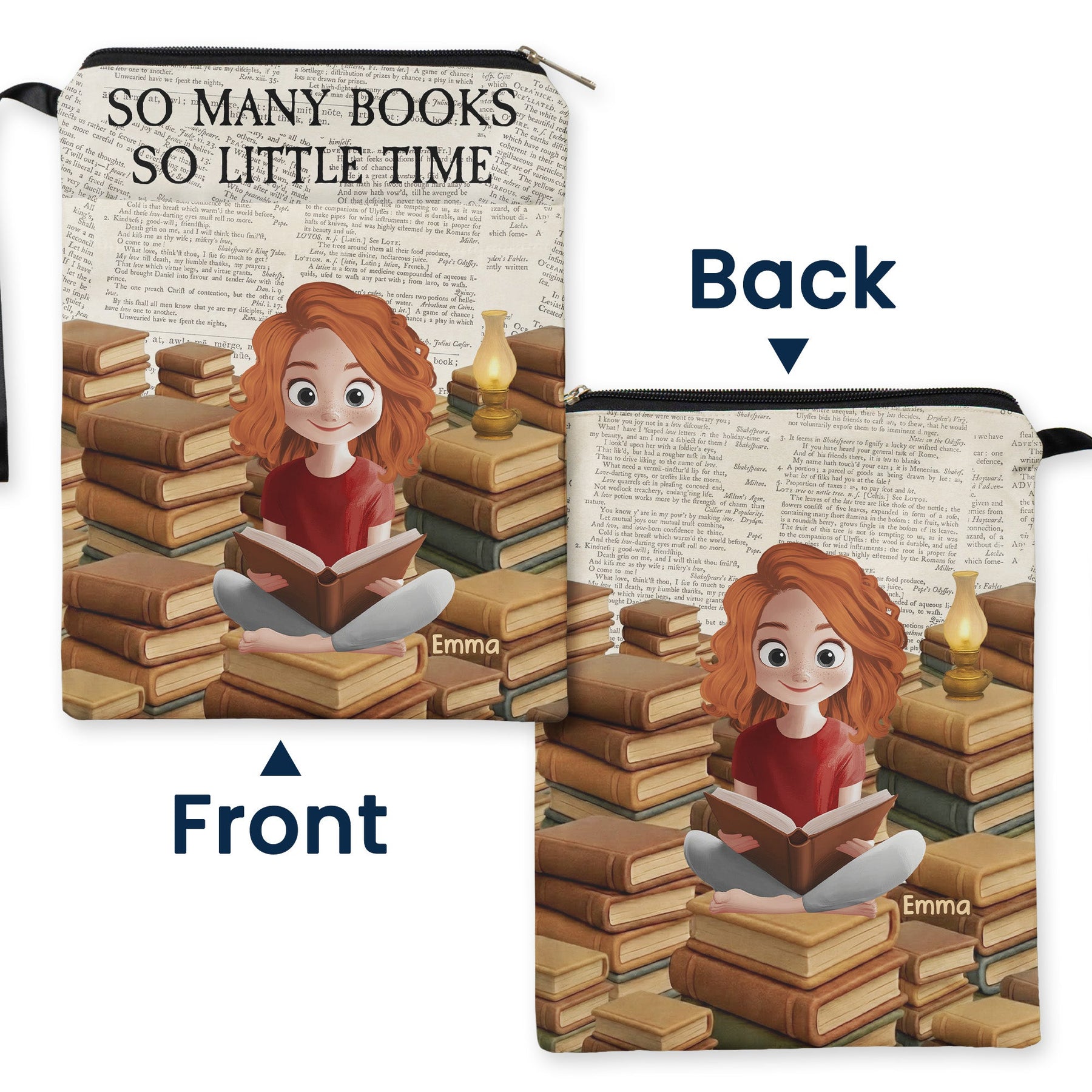 So Many Books So Little Time - Personalized Book Sleeve