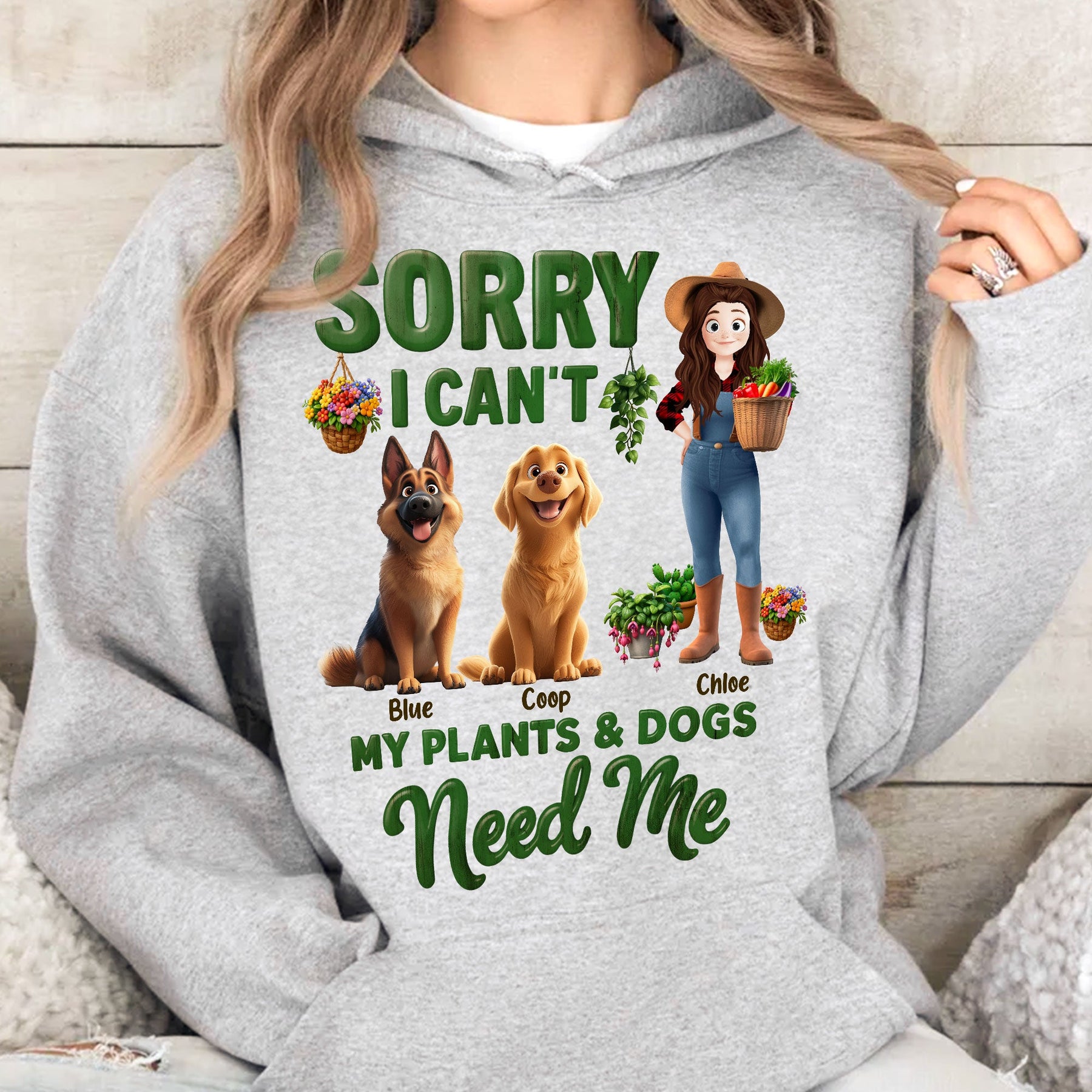 Sorry I Can't My Plants And Dogs Need Me Gardener Funny Gift - Personalized Shirt