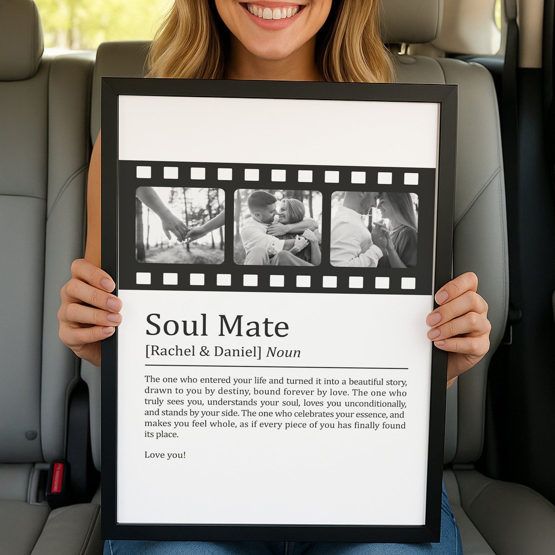 Soul Mate Definition - Custom Photo For Lovers, Couples - Personalized Photo Poster