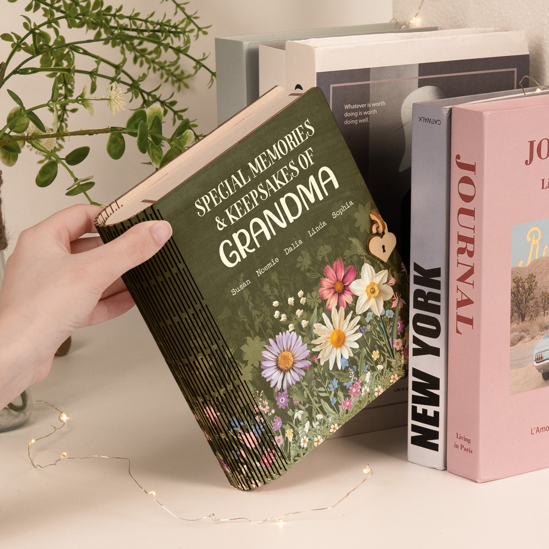 Special Memories & Keepsakes Of Grandma - Personalized Wooden Book Box