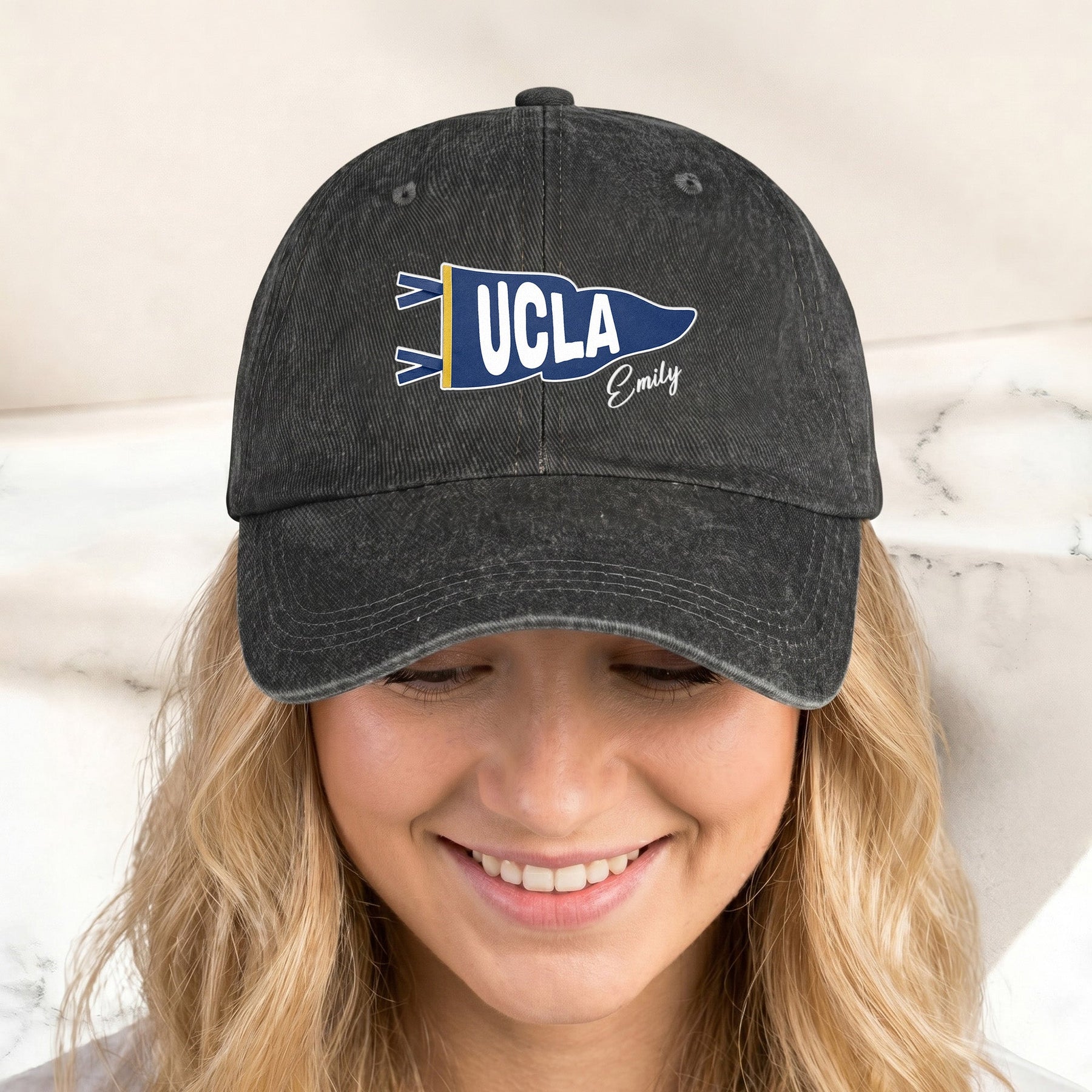 Custom Pennant Flag School Spirit - Personalized Cap