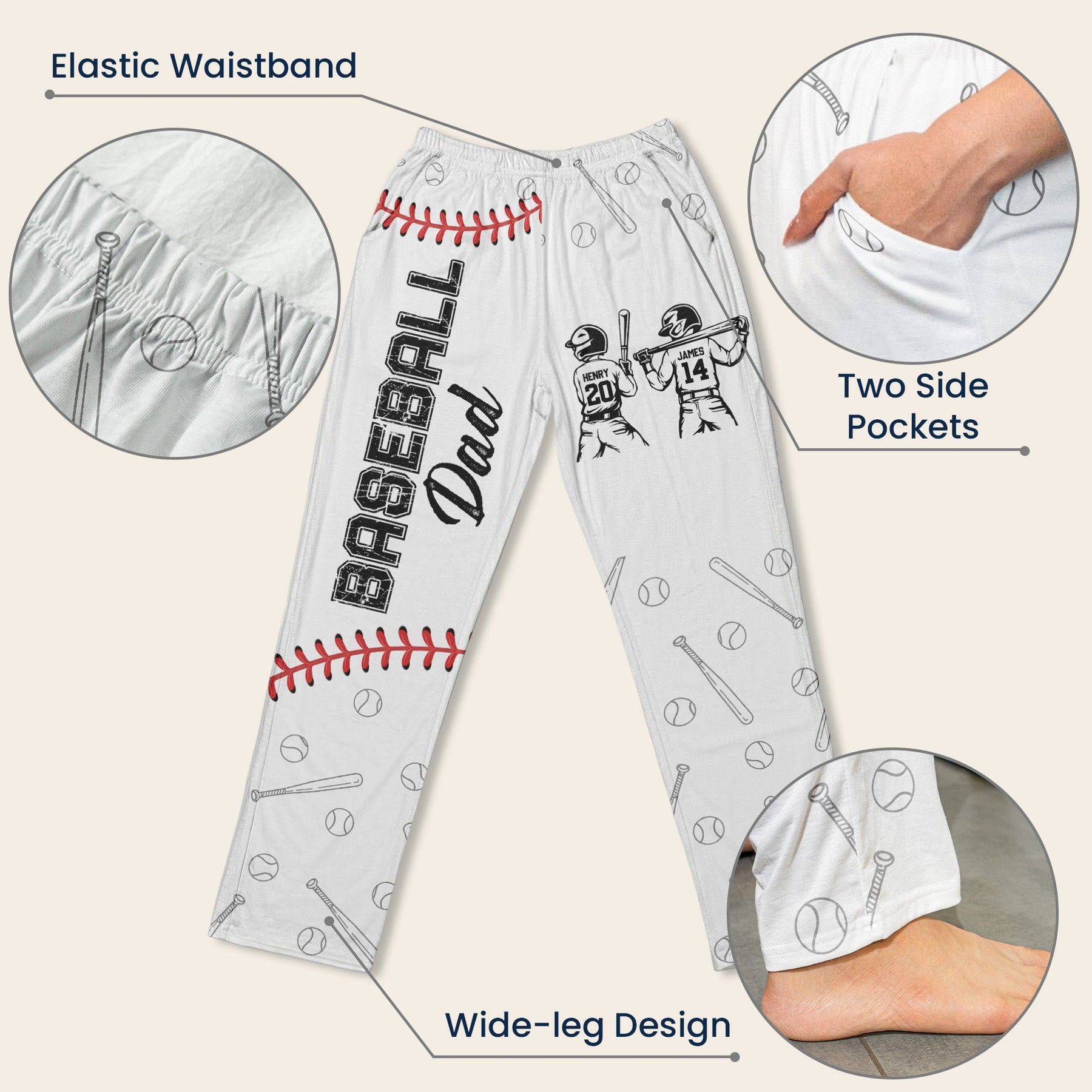 Sport Dad With Pattern - Personalized Lounge Pants