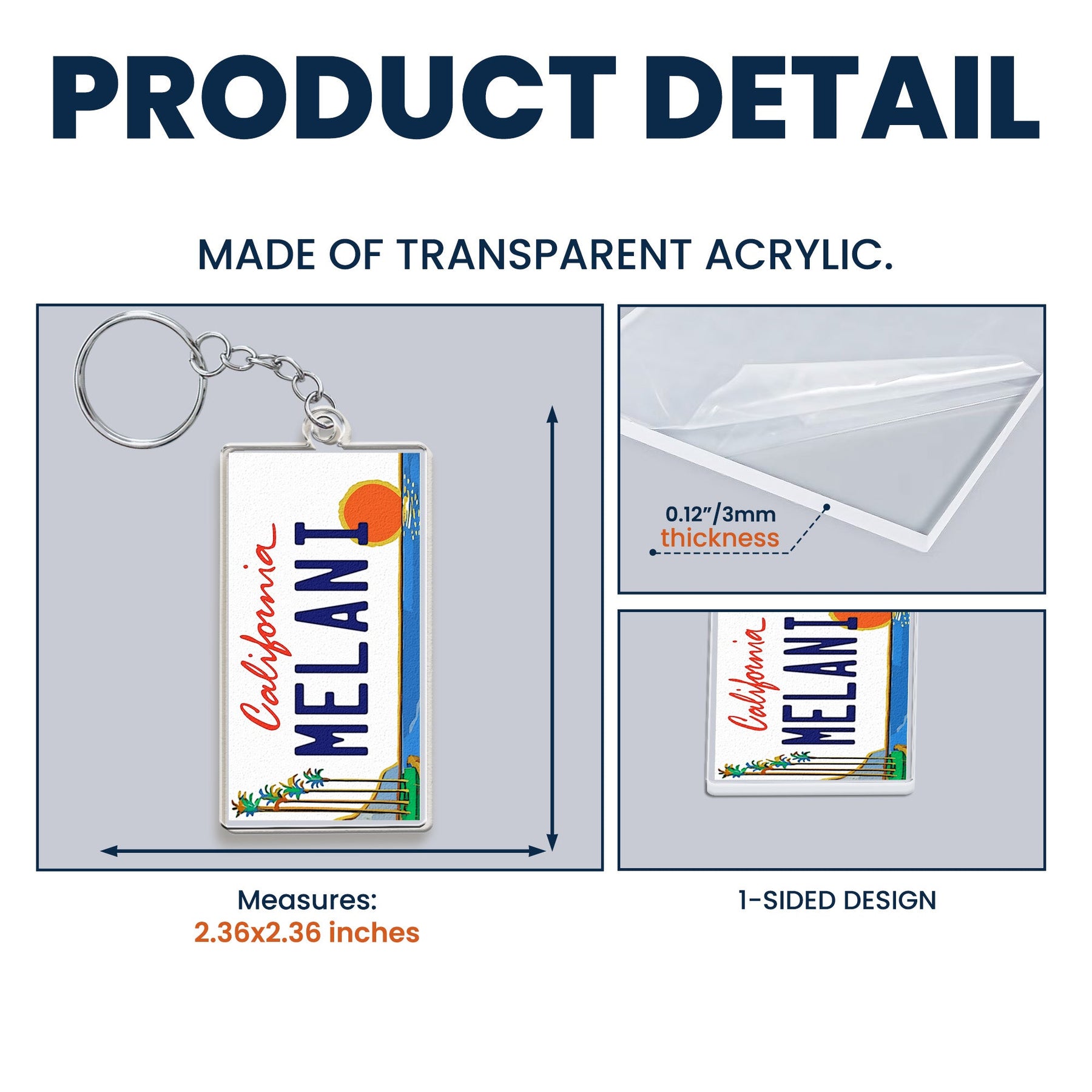 State License Plate - Personalized Acrylic Keychain