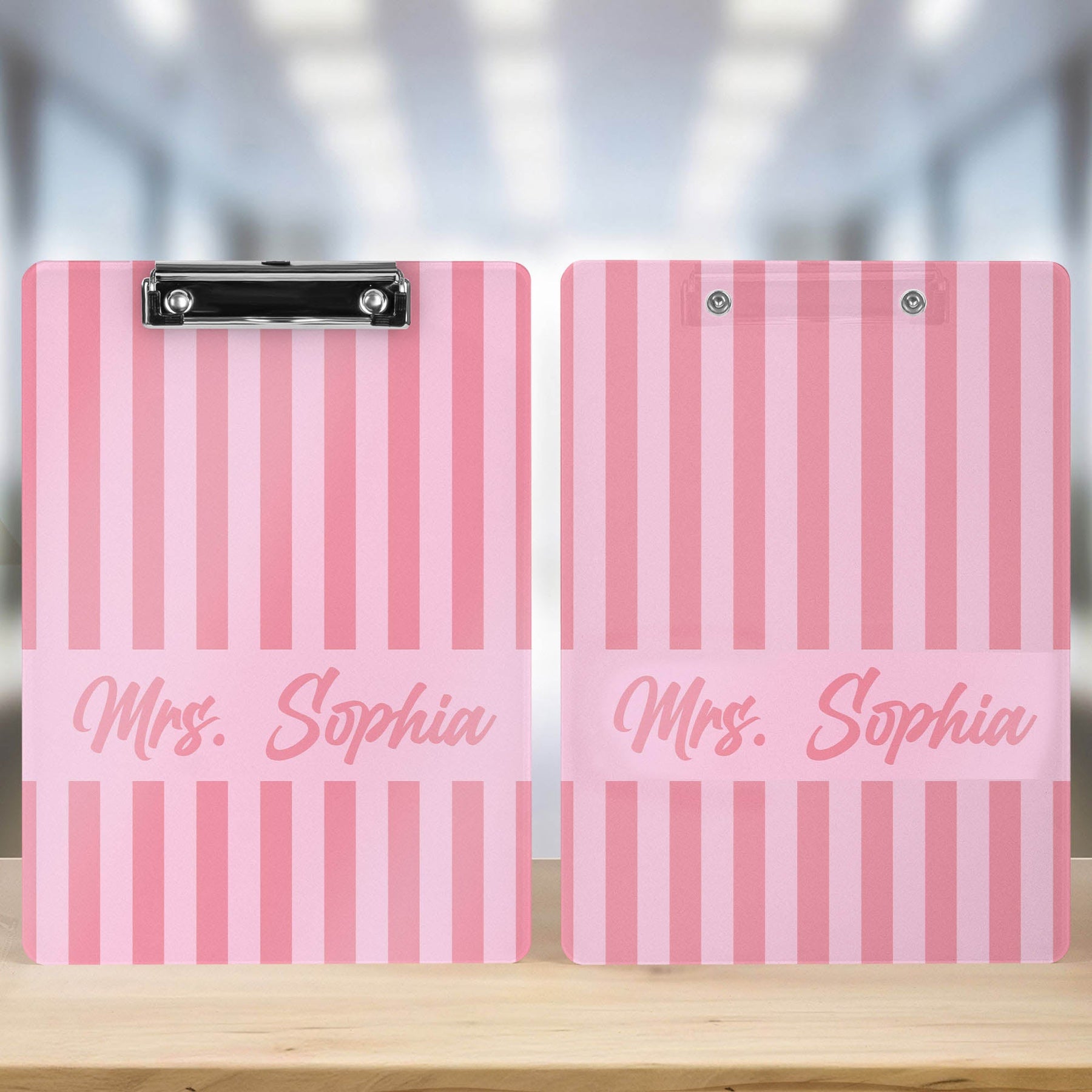 Stripe Custom Teacher Name - Personalized Clipboard