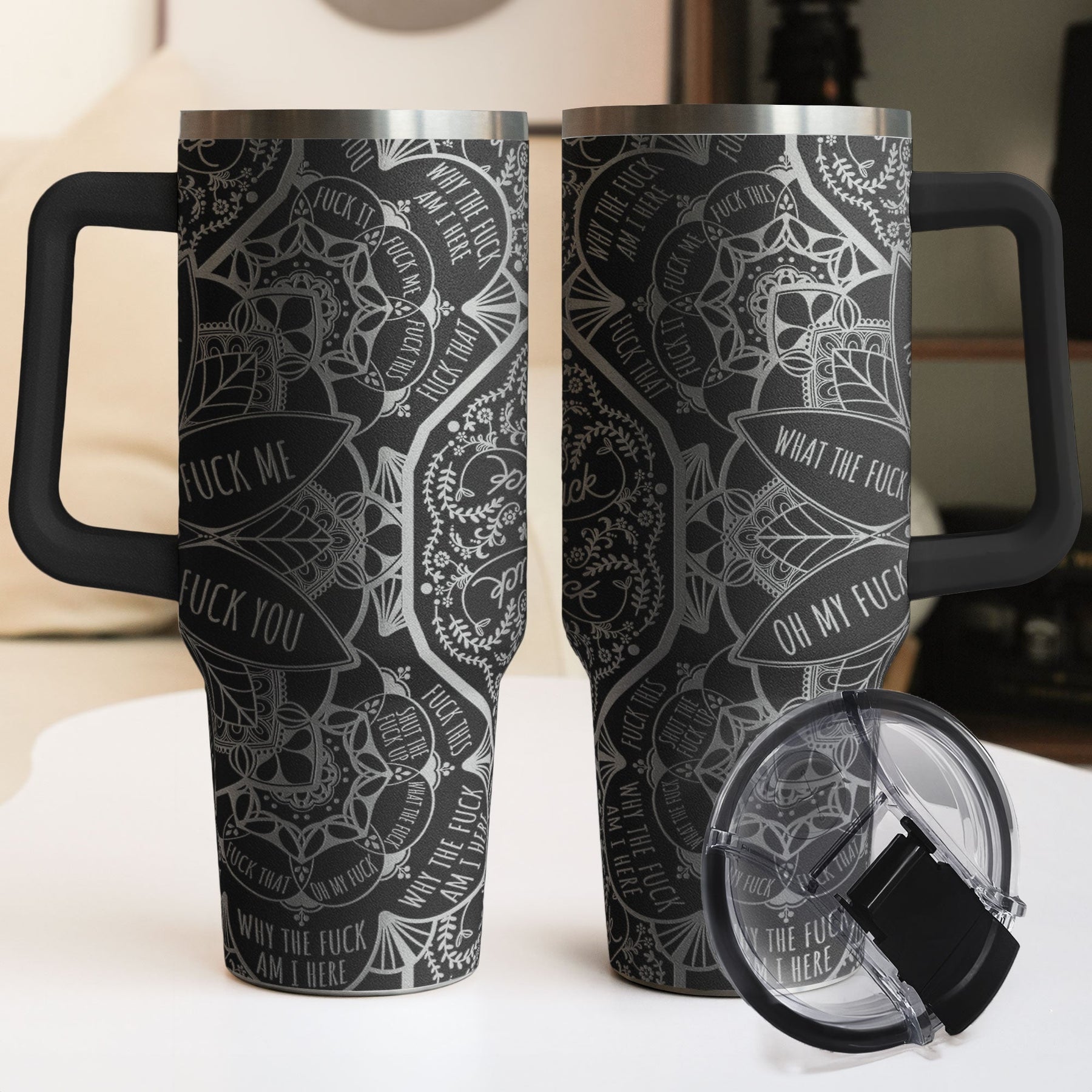 Swear Word Mandala - Funny Cup For Friends, For Me Gifts - Personalized 40oz Tumbler