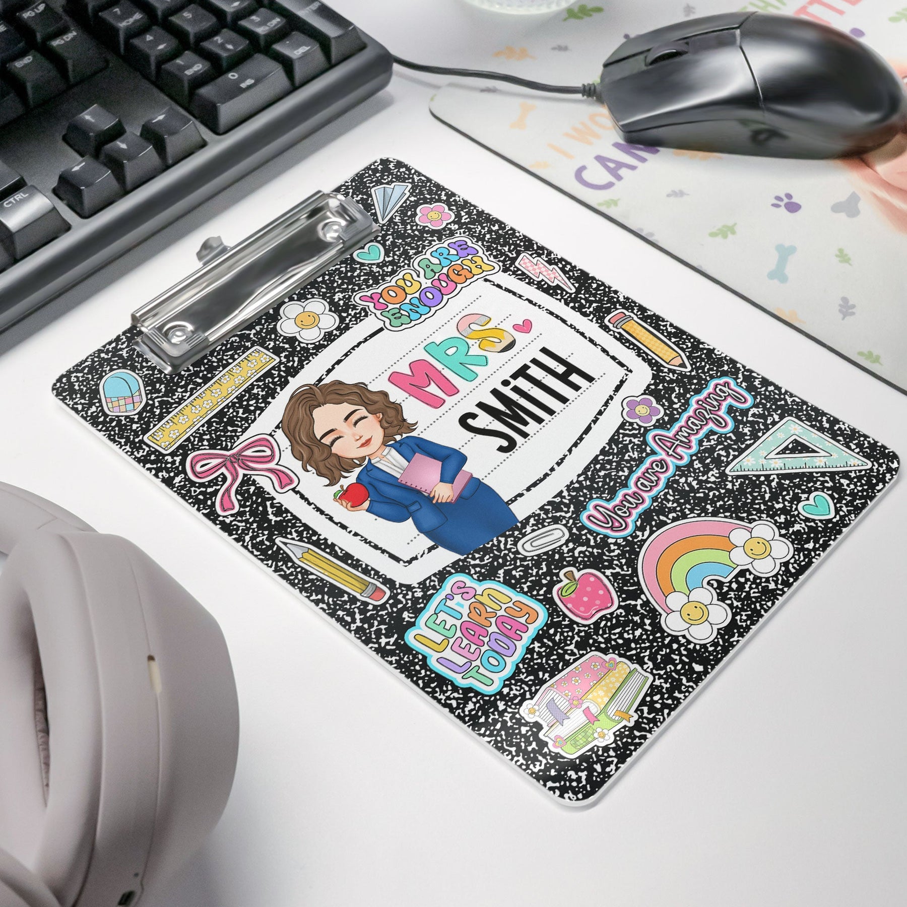 Teacher Back To School Gift Composition Book Design - Personalized Acrylic Clipboard