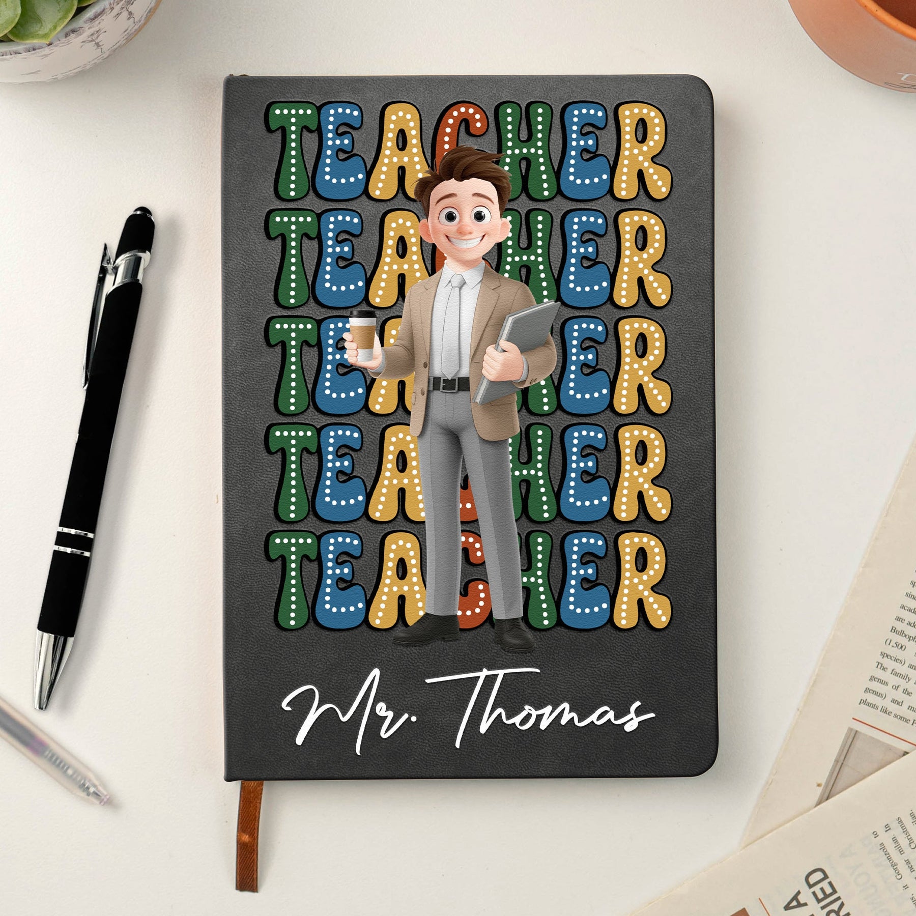 Teacher Cartoon Version - Personalized Journal