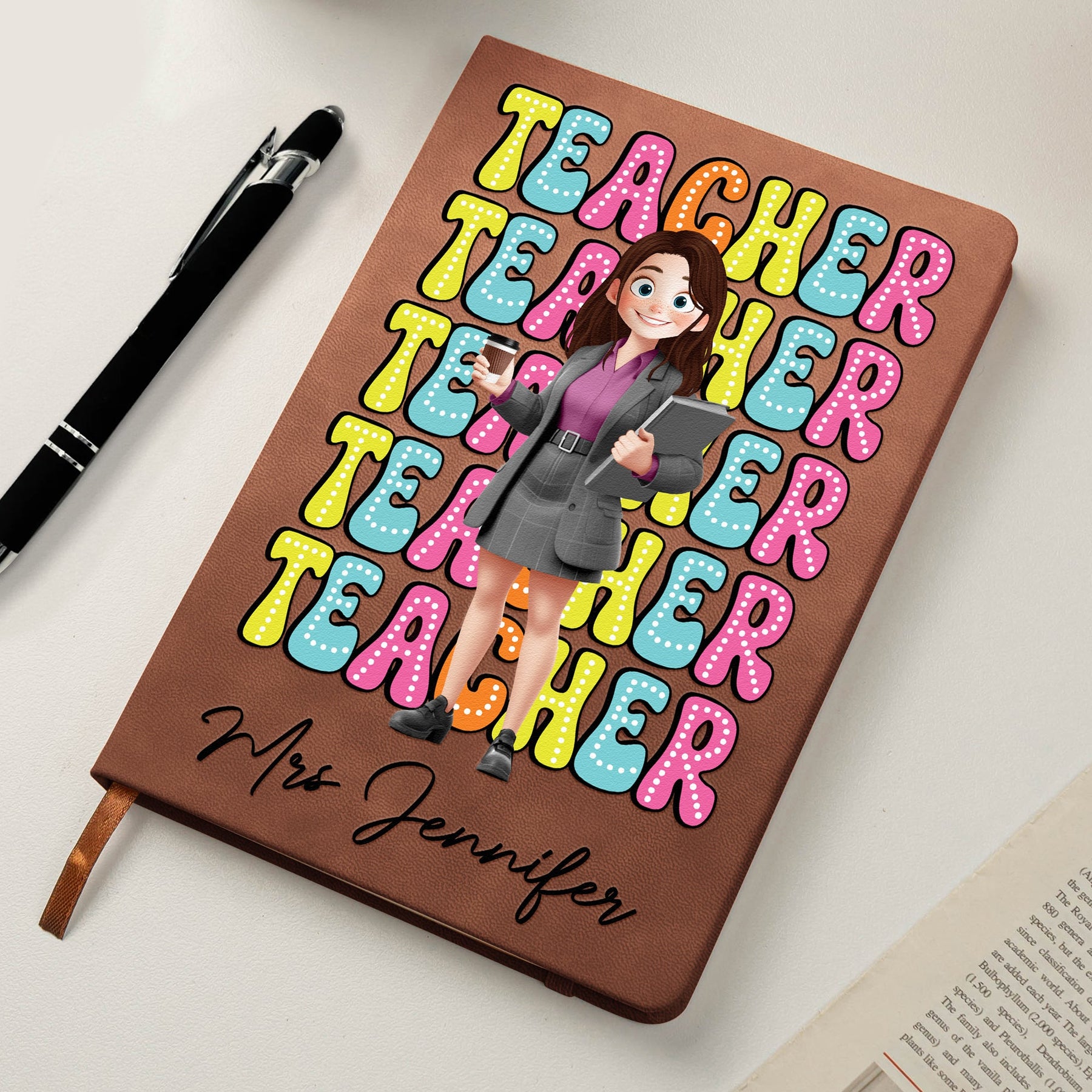 Teacher Cartoon Version - Personalized Journal