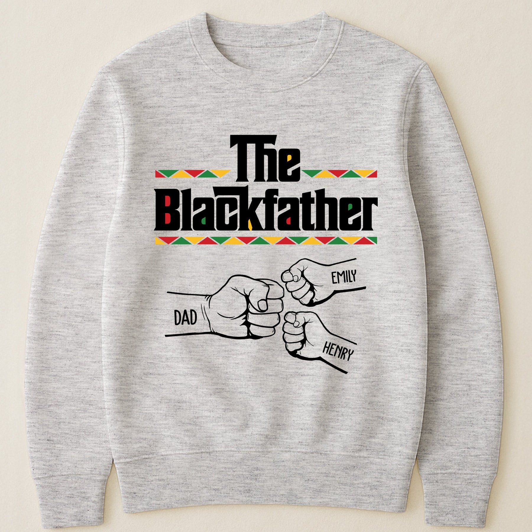 The Black Father Fist Bump Father's Day Gift For Dad, Husband - Personalized Shirt