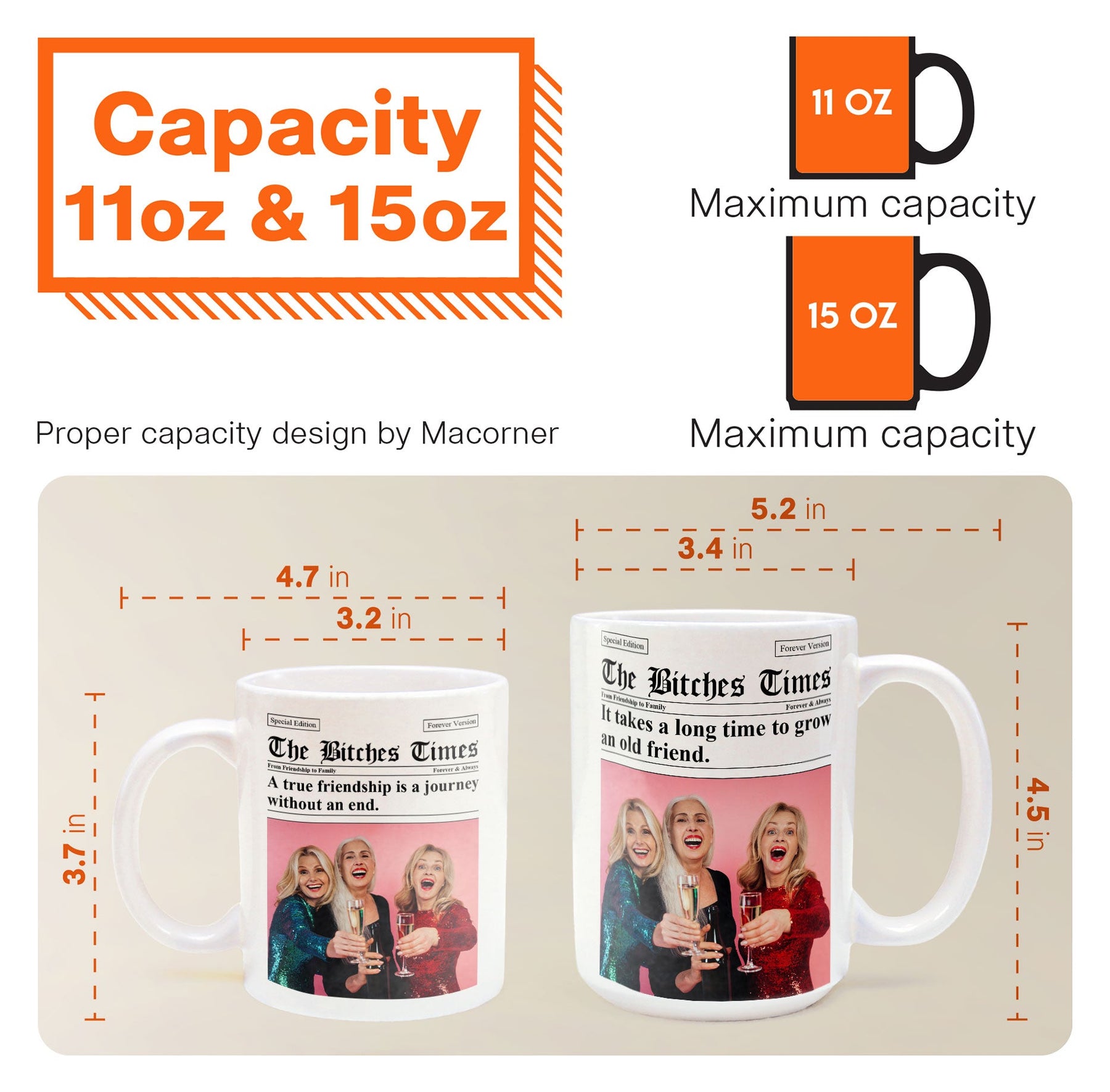 The B*tches Times - Upload Friendship Photo - Gifts For BFFs, Sisters - Personalized Photo Mug