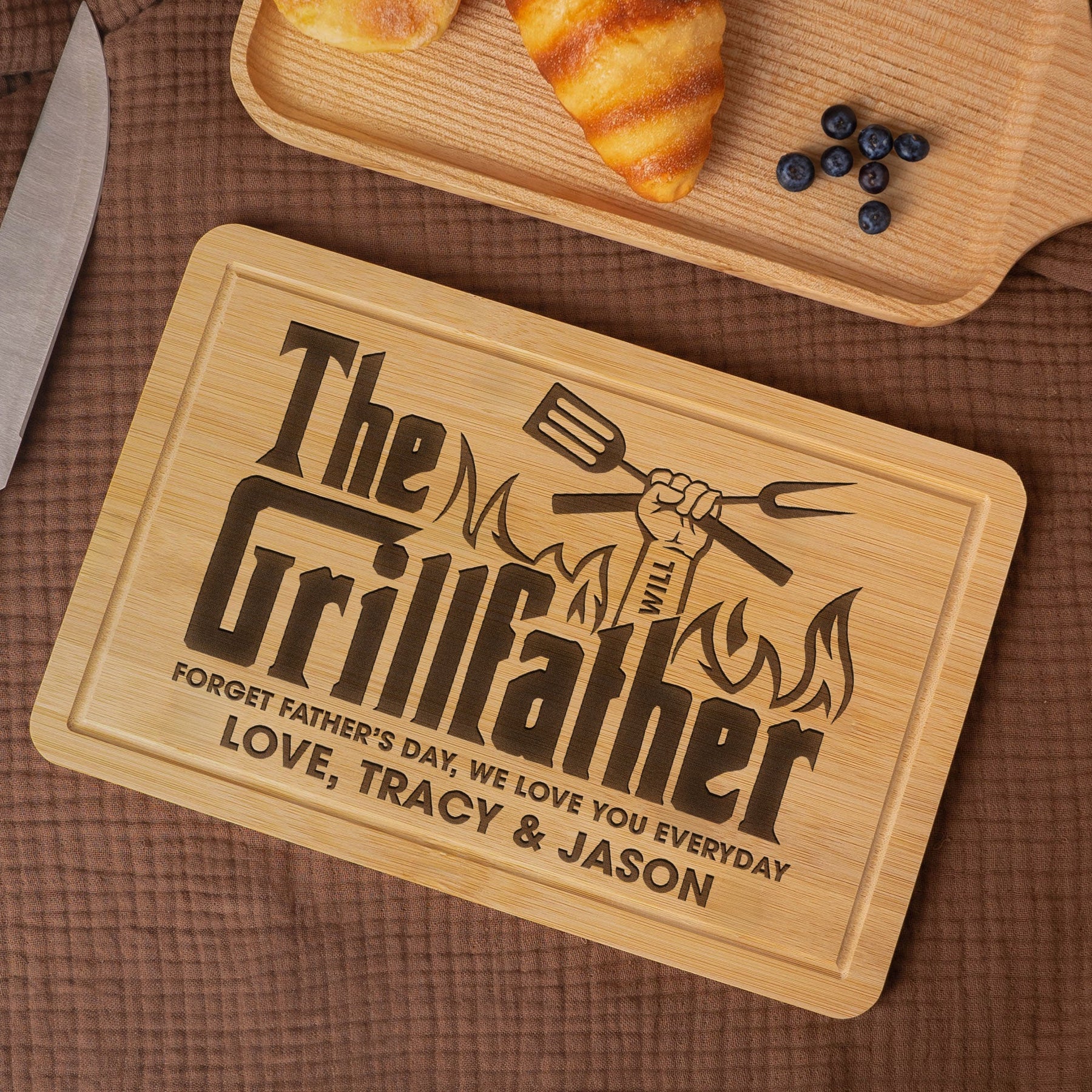 The Grillfather - Personalized Engraved Wooden Cutting Board