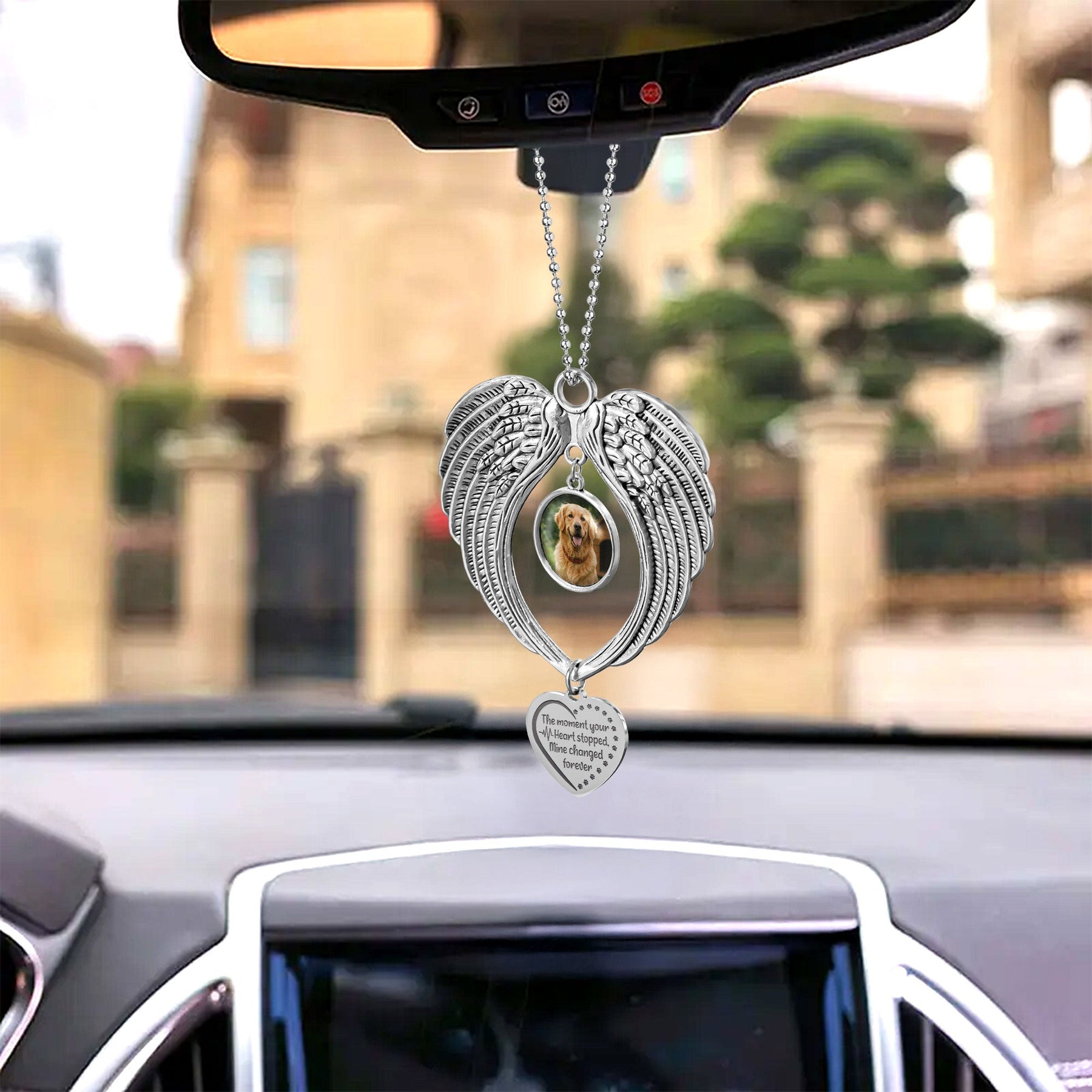 The Moment Your Heart Stopped, Mine Changed Forever - Custom Angel Wings Photo Ornament
