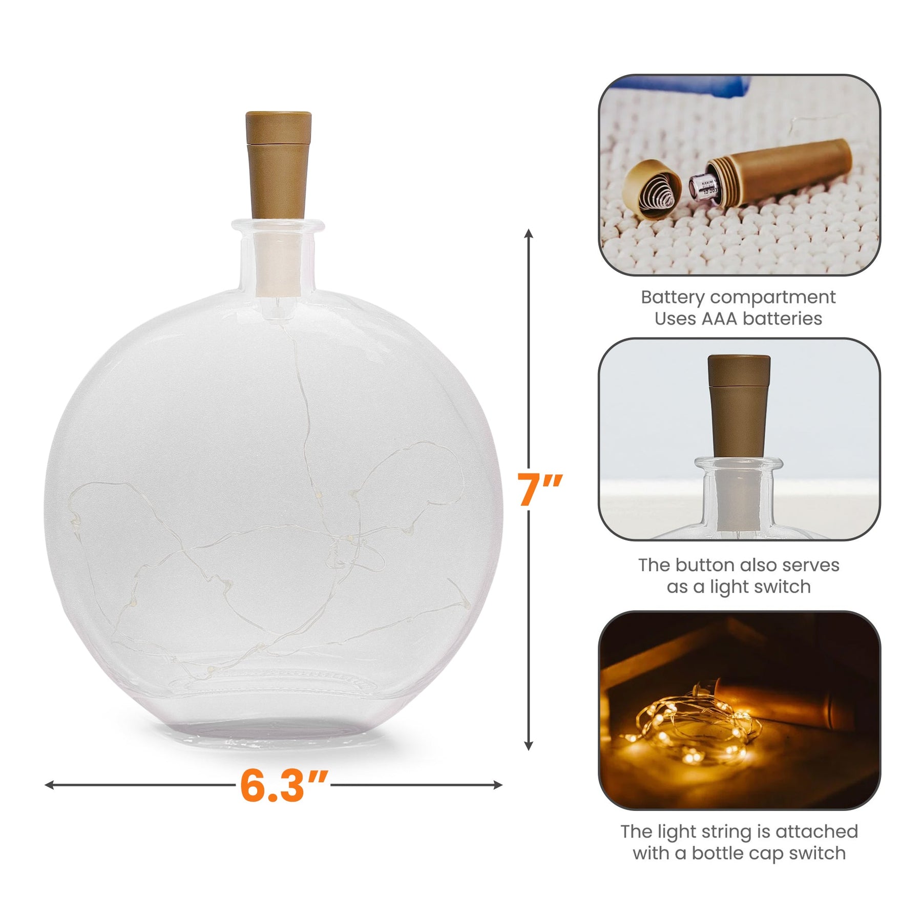 The Year I Found My Missing Piece - Personalized Round Flat Bottle Light