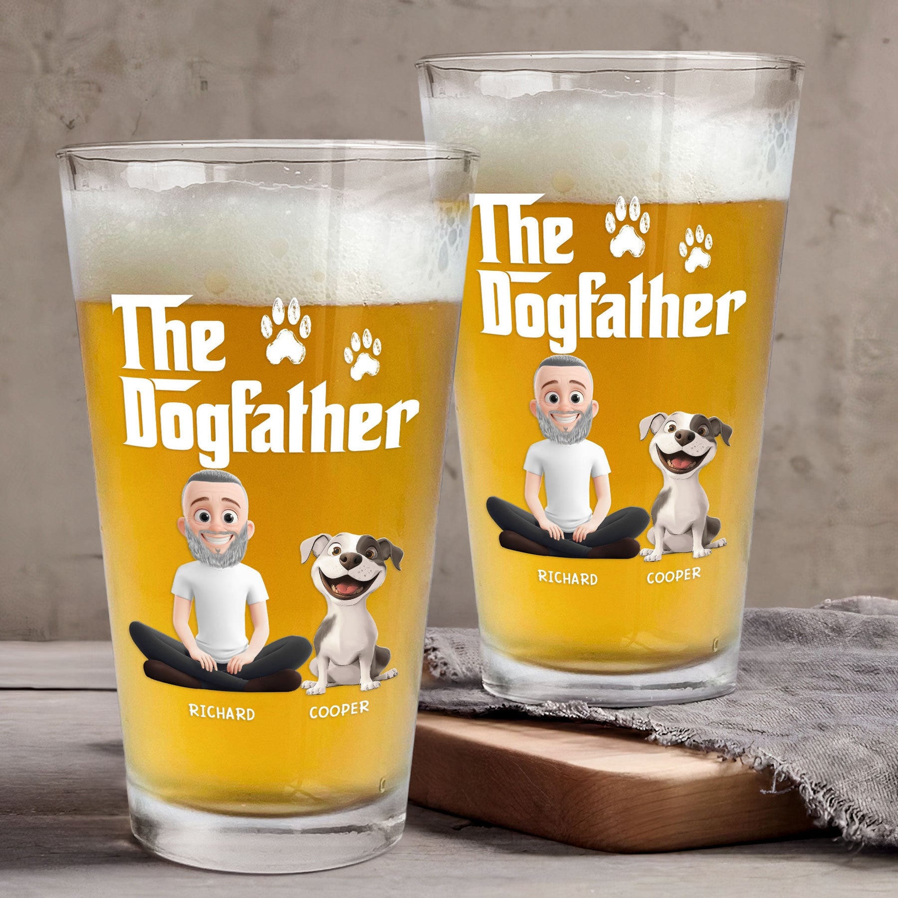 The Dogfather - Personalized Beer Glass