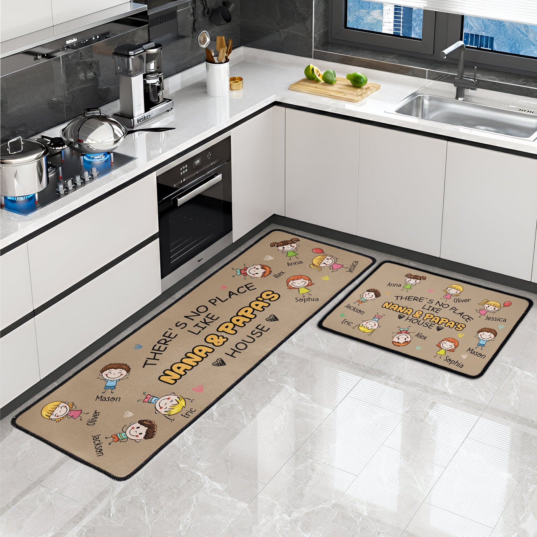 There's No Place Like Nana & Papa's House - Personalized Runner Rug