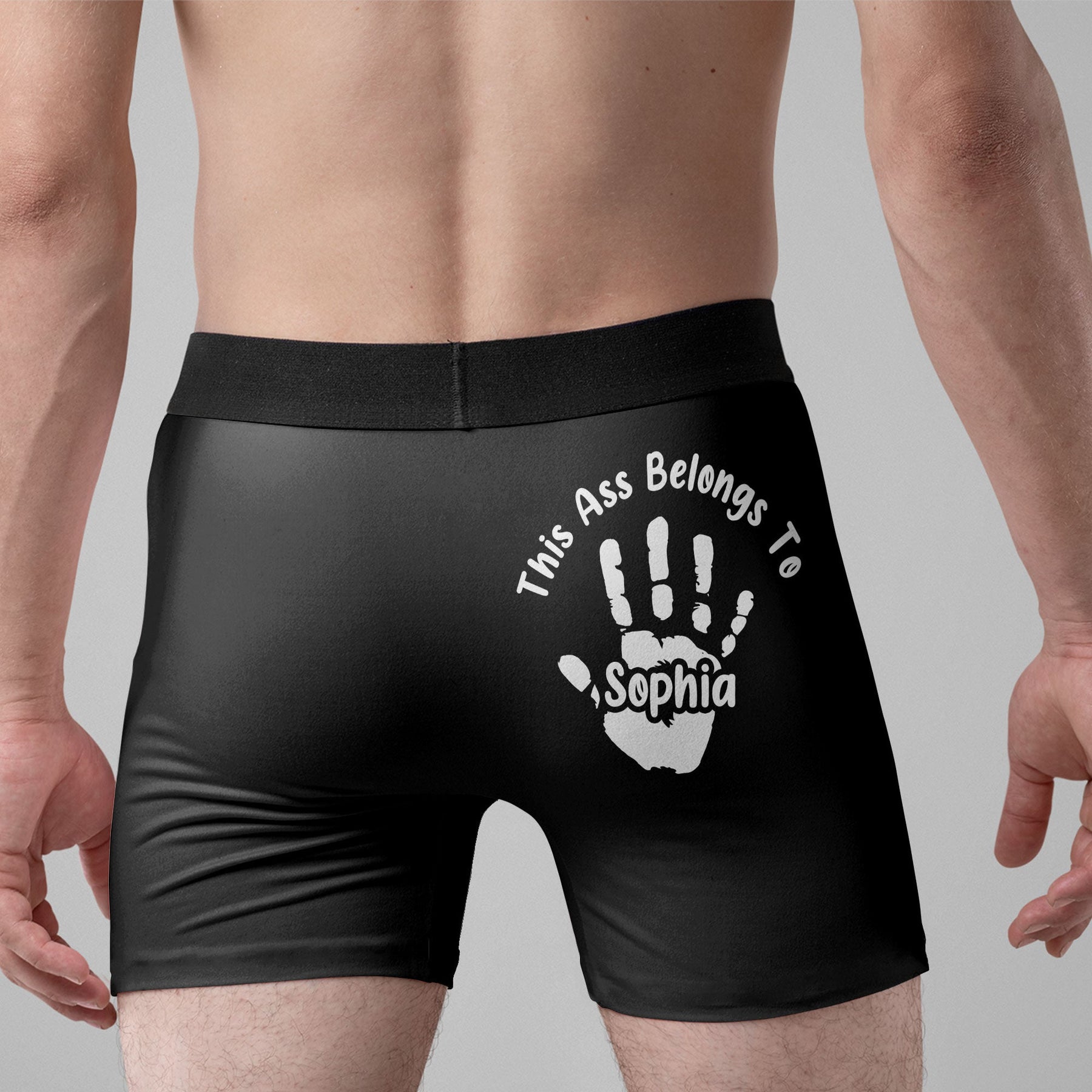 This A$$ Belongs To - Naughty Gifts For Husband, Boyfriend - Personalized Men's Boxer Briefs - Gift For Husband