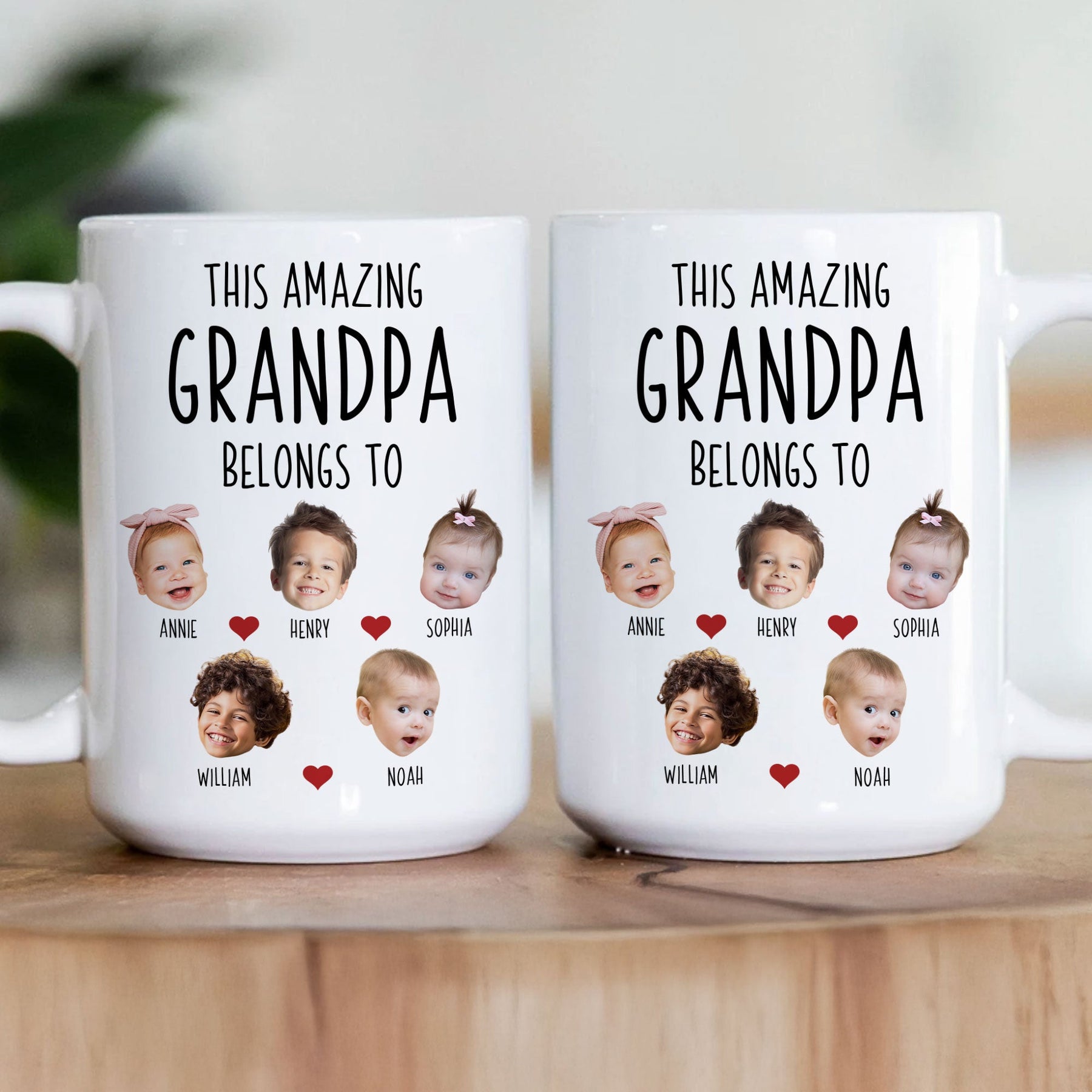 This Amazing Grandpa Belongs To Custom Kids Faces - Personalized Photo Mug